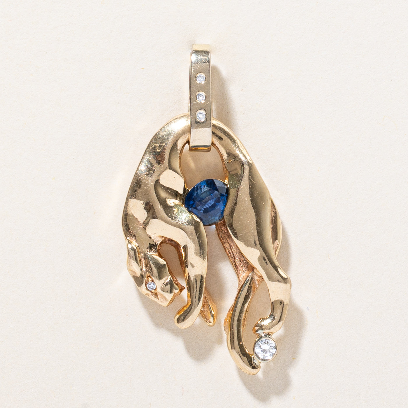 Sapphire & Diamond Panther Pendant | 1.10ct, 0.035ctw |