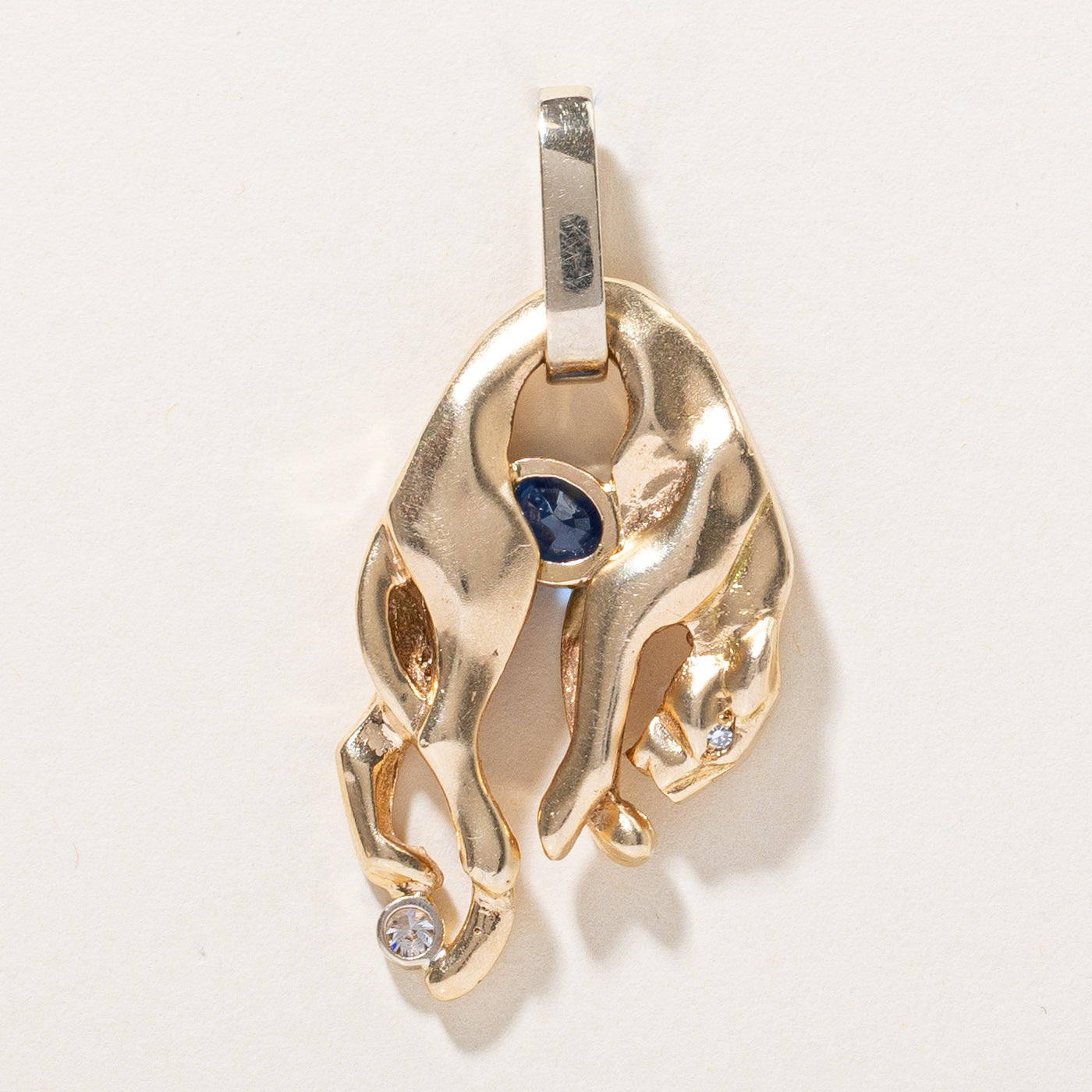 Sapphire & Diamond Panther Pendant | 1.10ct, 0.035ctw |