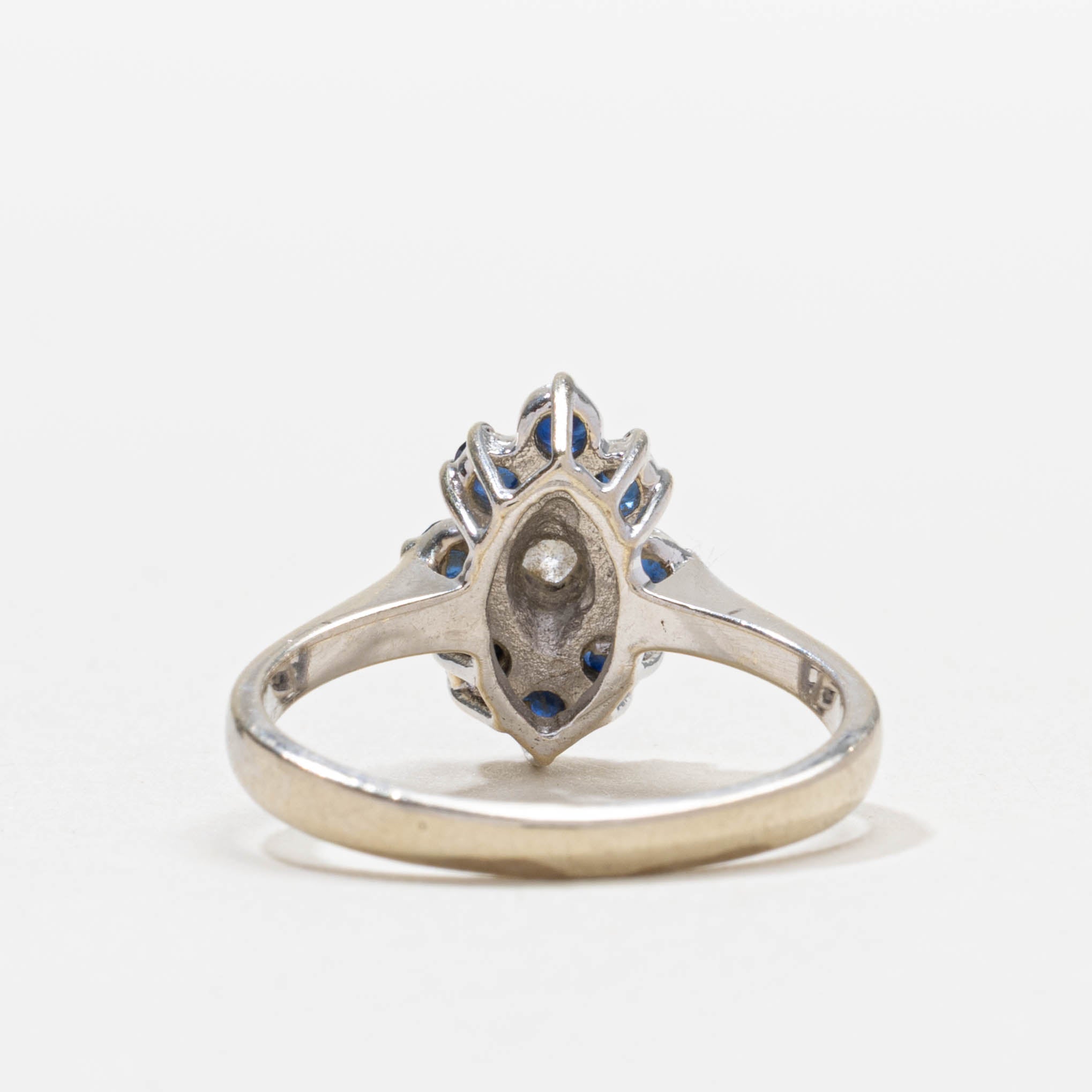 14k Sapphire & Diamond Marquise Cluster Ring | SZ 5.75