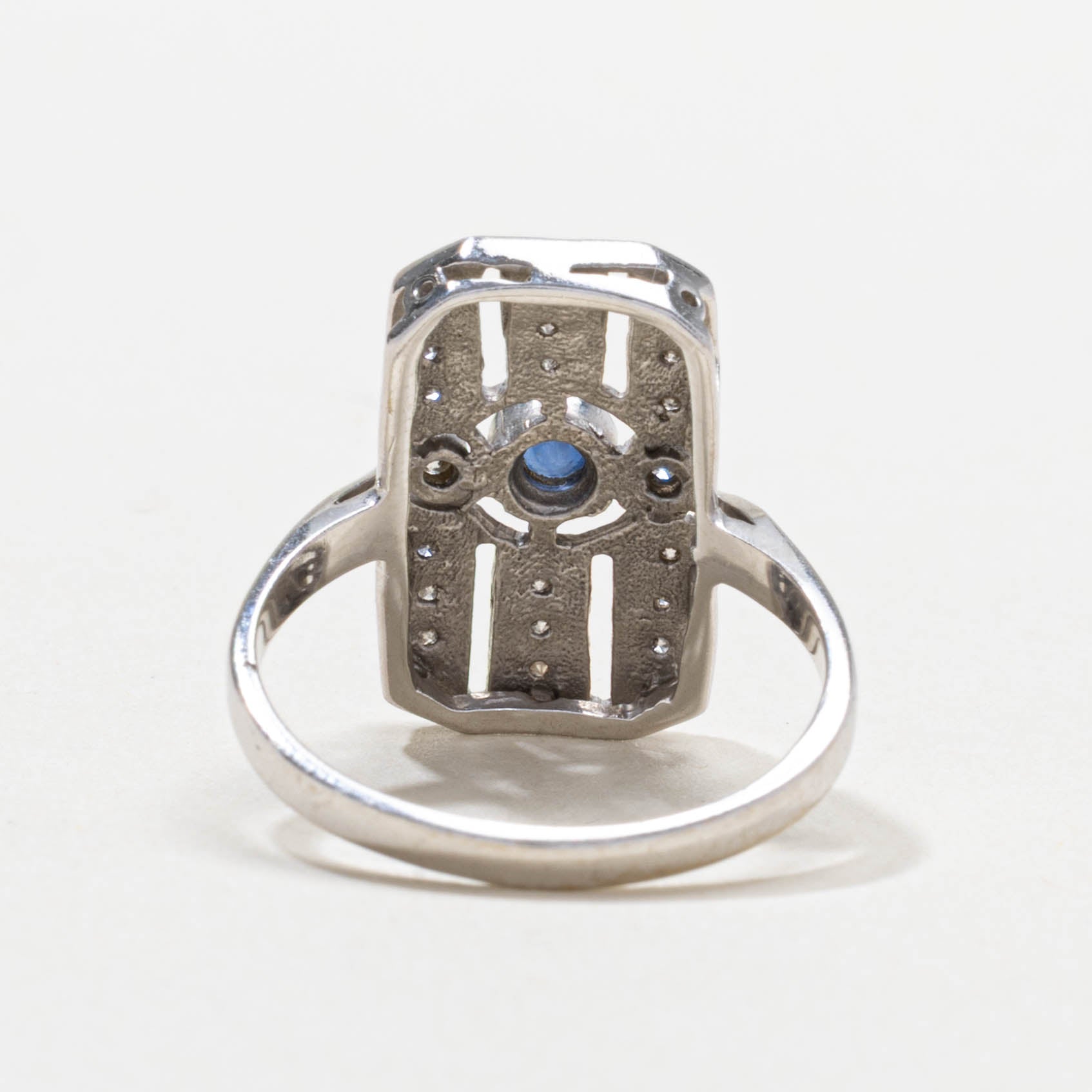 14k Sapphire & Diamond Geometric Ring | SZ 7