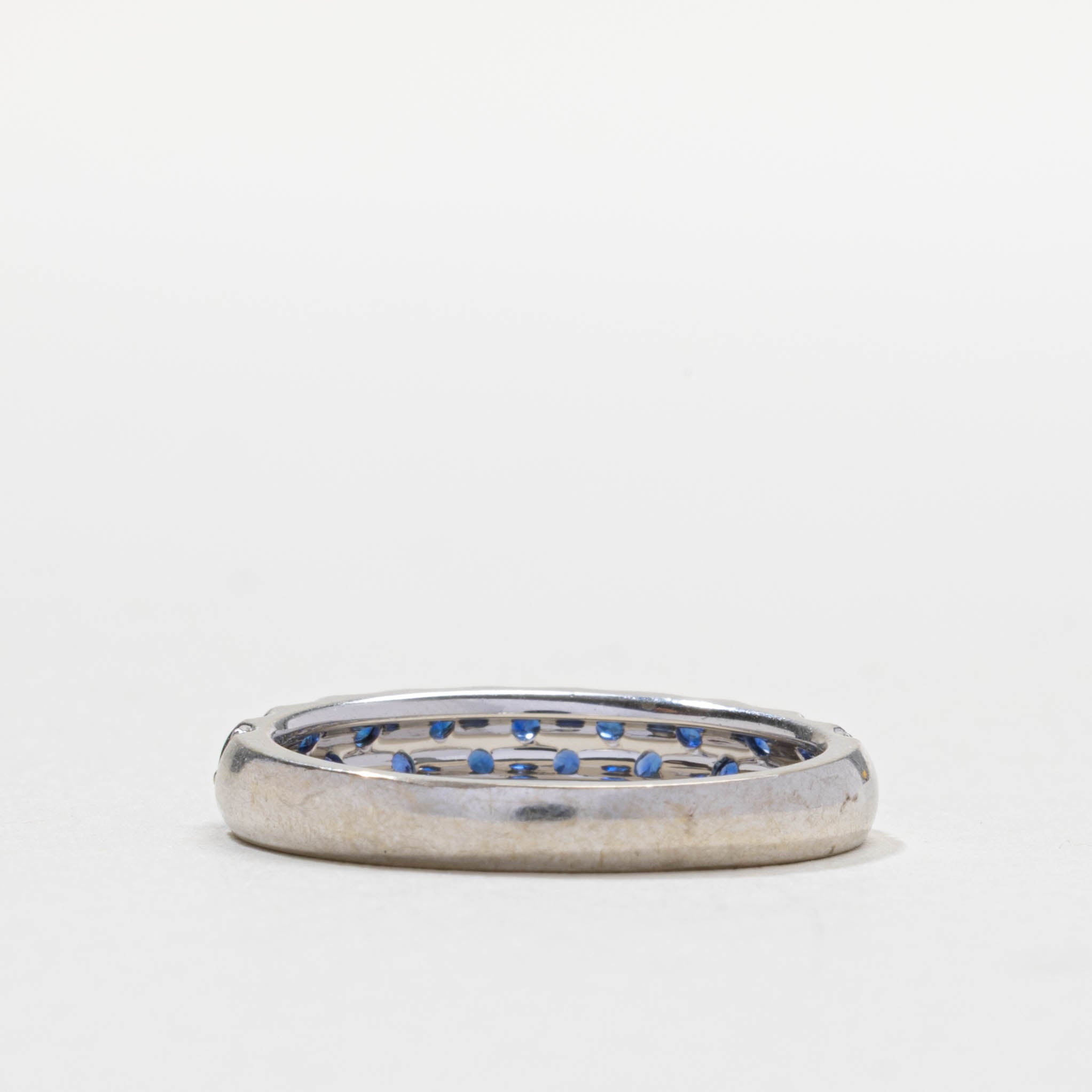 14k Semi Eternity Sapphire Double Row Band | 3.80mm | SZ 7