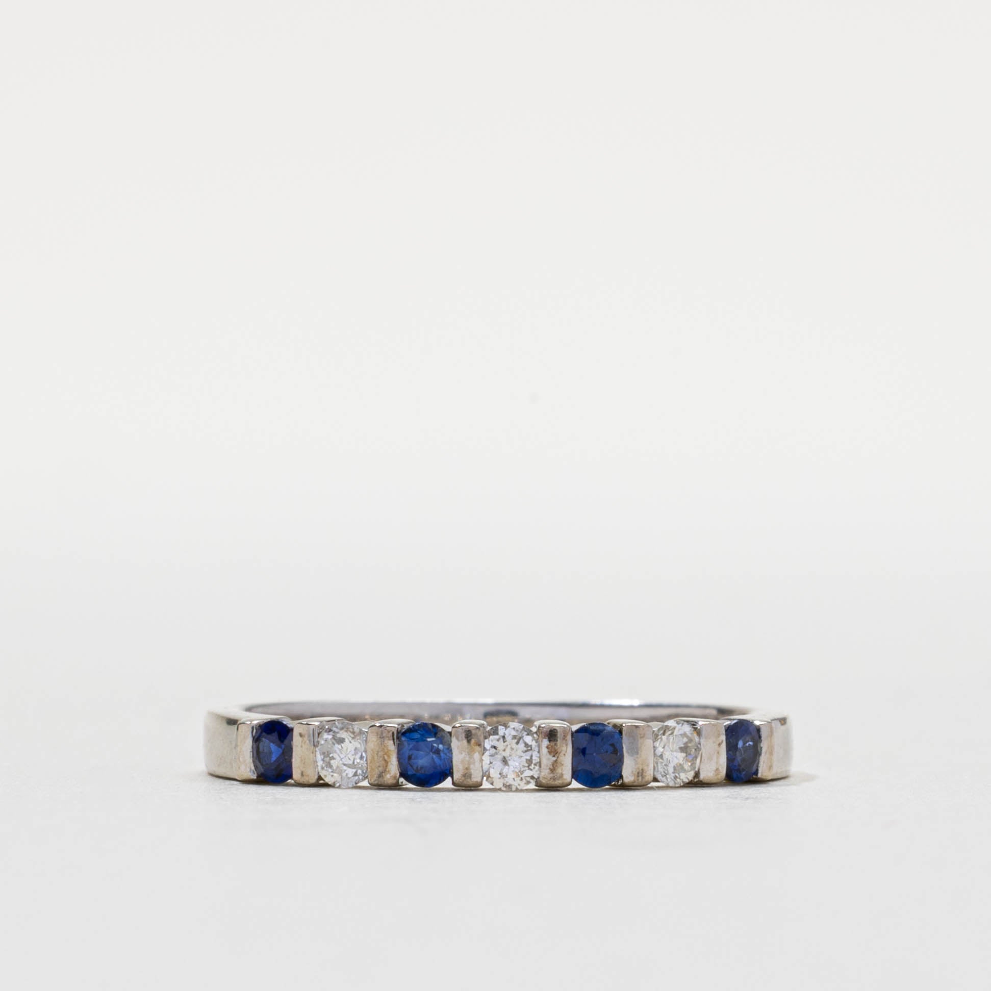 14k Synthetic Sapphire & Natural Diamond Band | 2.20mm | SZ 6.75