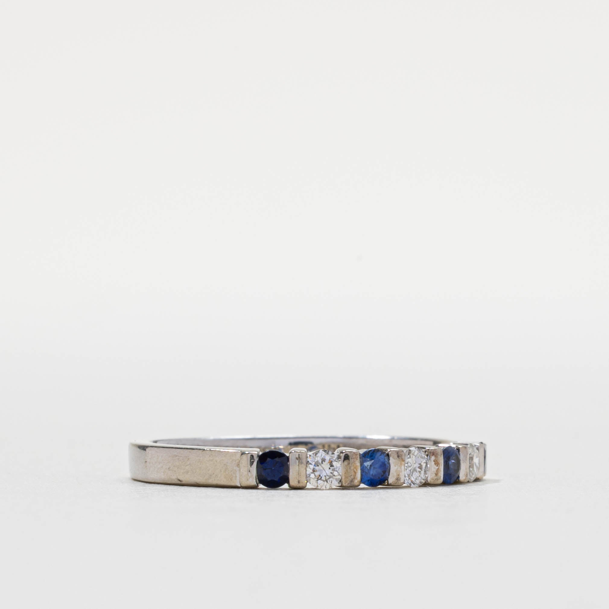 14k Synthetic Sapphire & Natural Diamond Band | 2.20mm | SZ 6.75