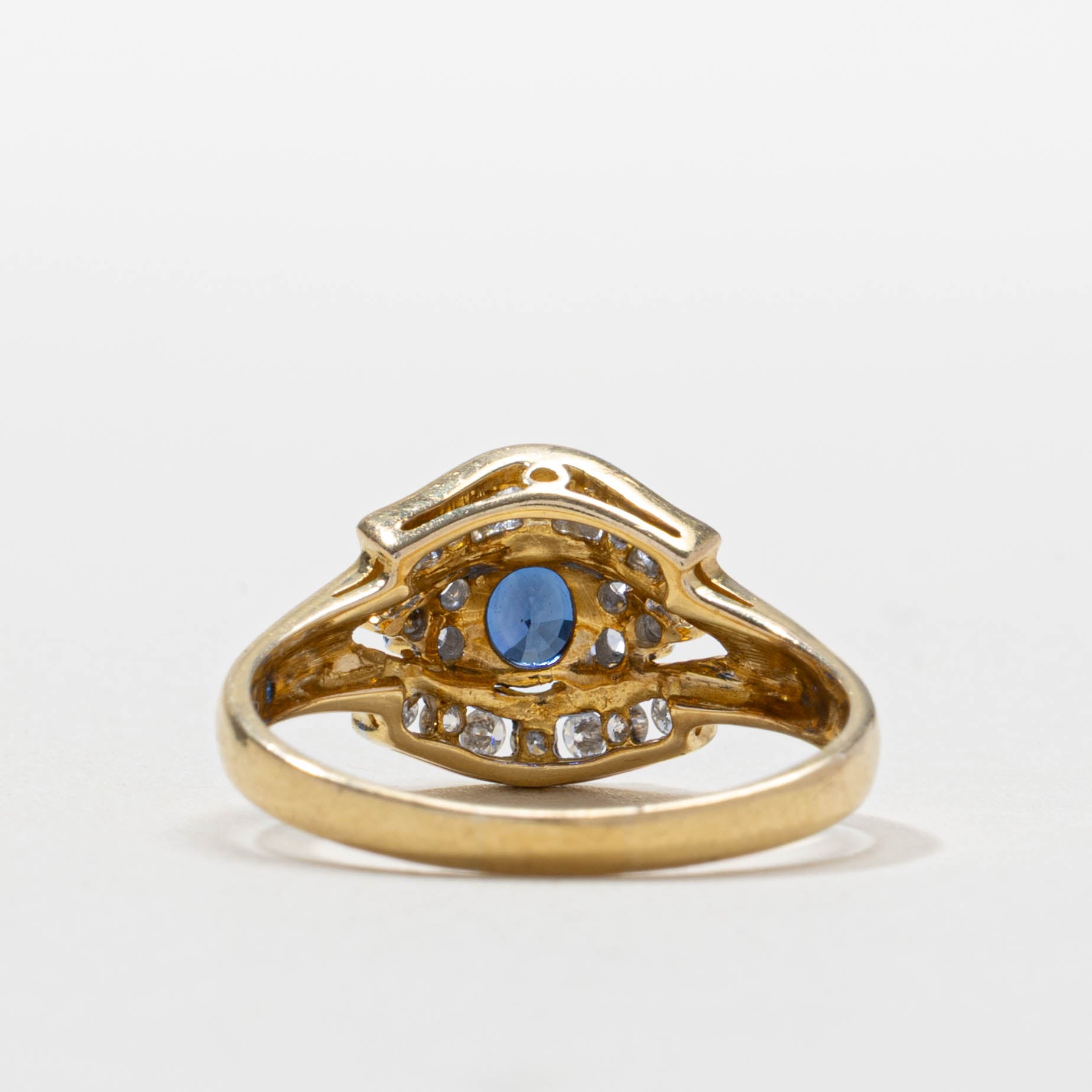 18k Synthetic Sapphire & Natural Diamond Accented Ring | SZ 8.25