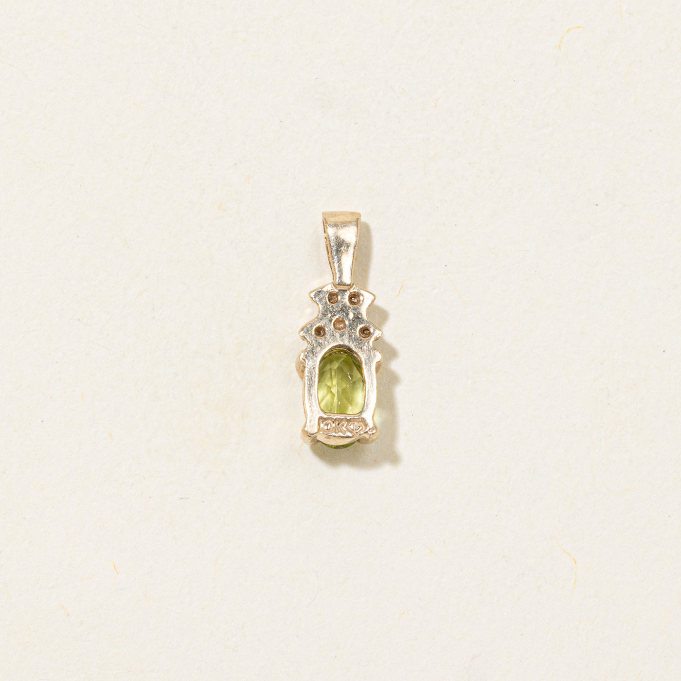 Oval Cut Peridot & Diamond Pendant