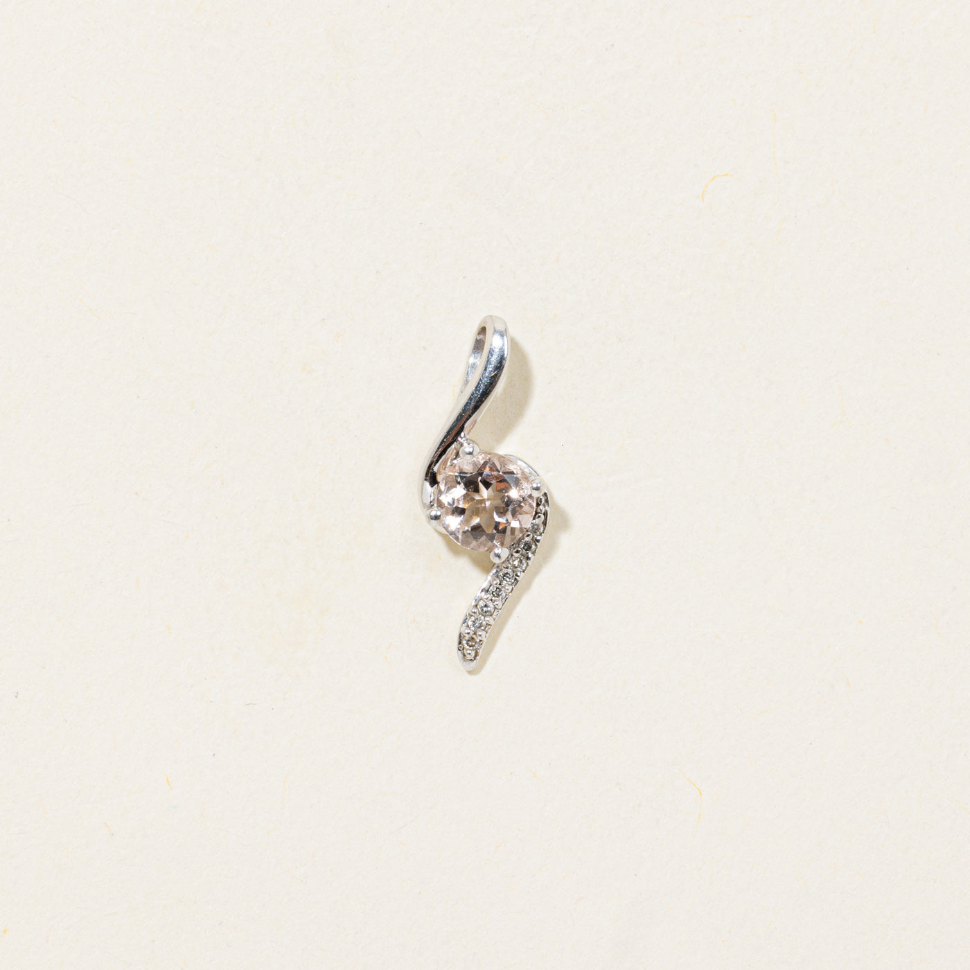 Pendentif en morganite et diamant