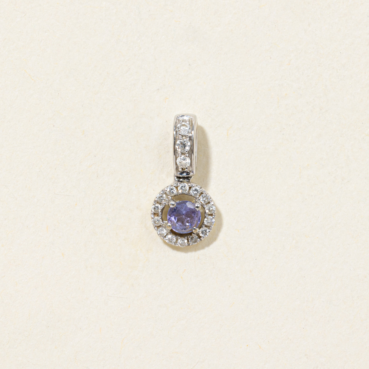 18k Tanzanite & Diamond Halo Pendant