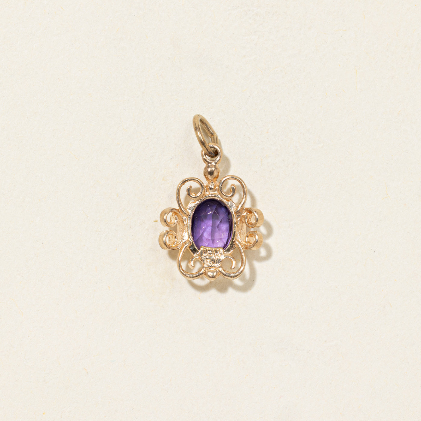 Oval Cut Amethyst Scrollwork Pendant