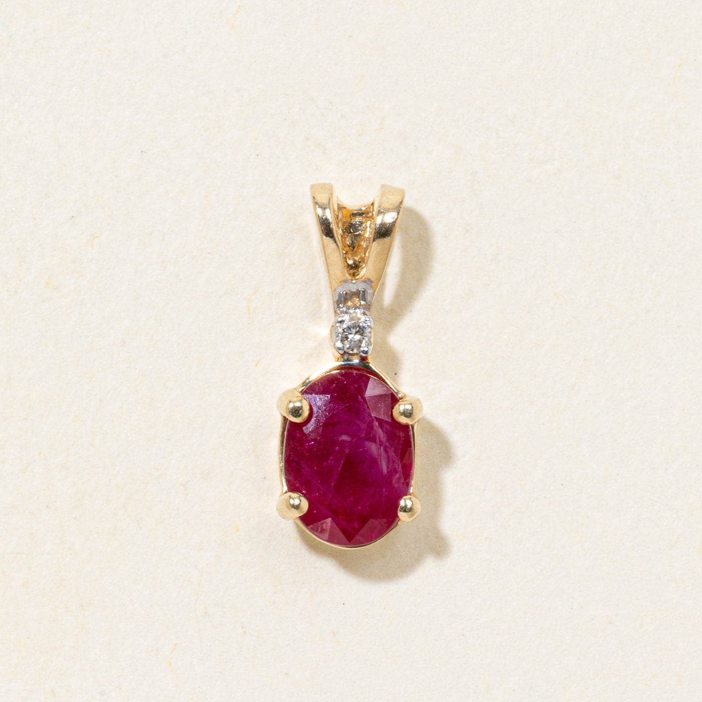 Oval Cut Ruby & Diamond Pendant