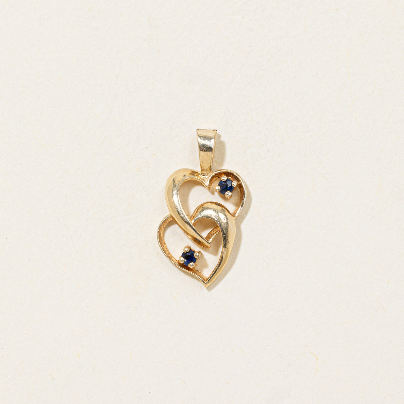 Sapphire Double Heart Pendant