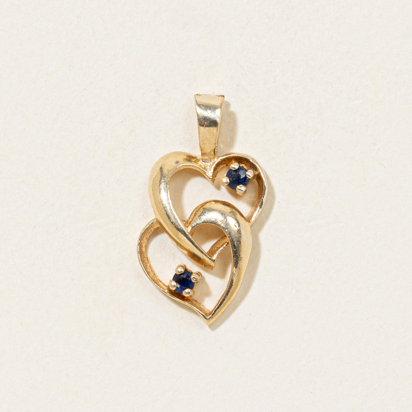Sapphire Double Heart Pendant
