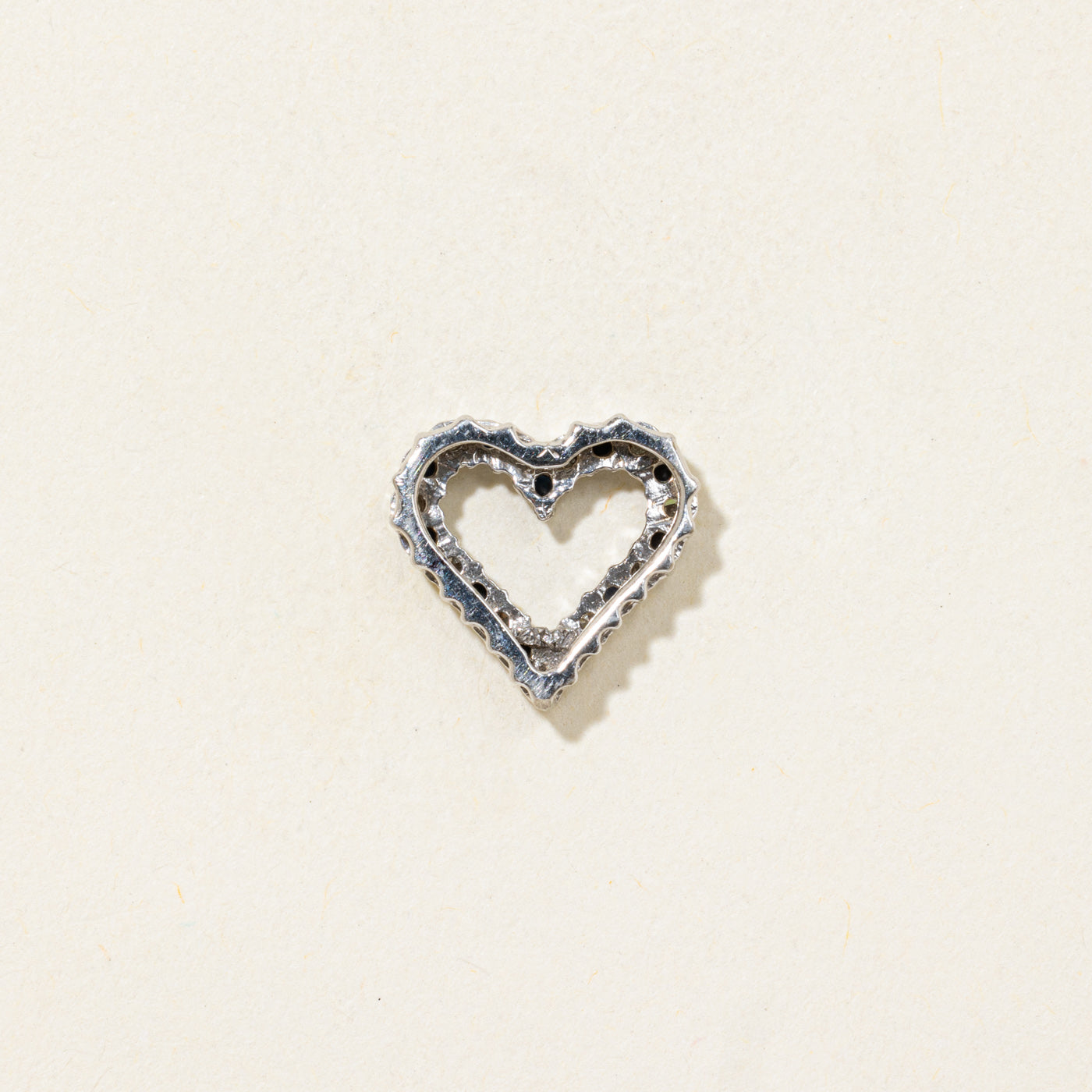 Sapphire & Diamond Open Heart Pendant