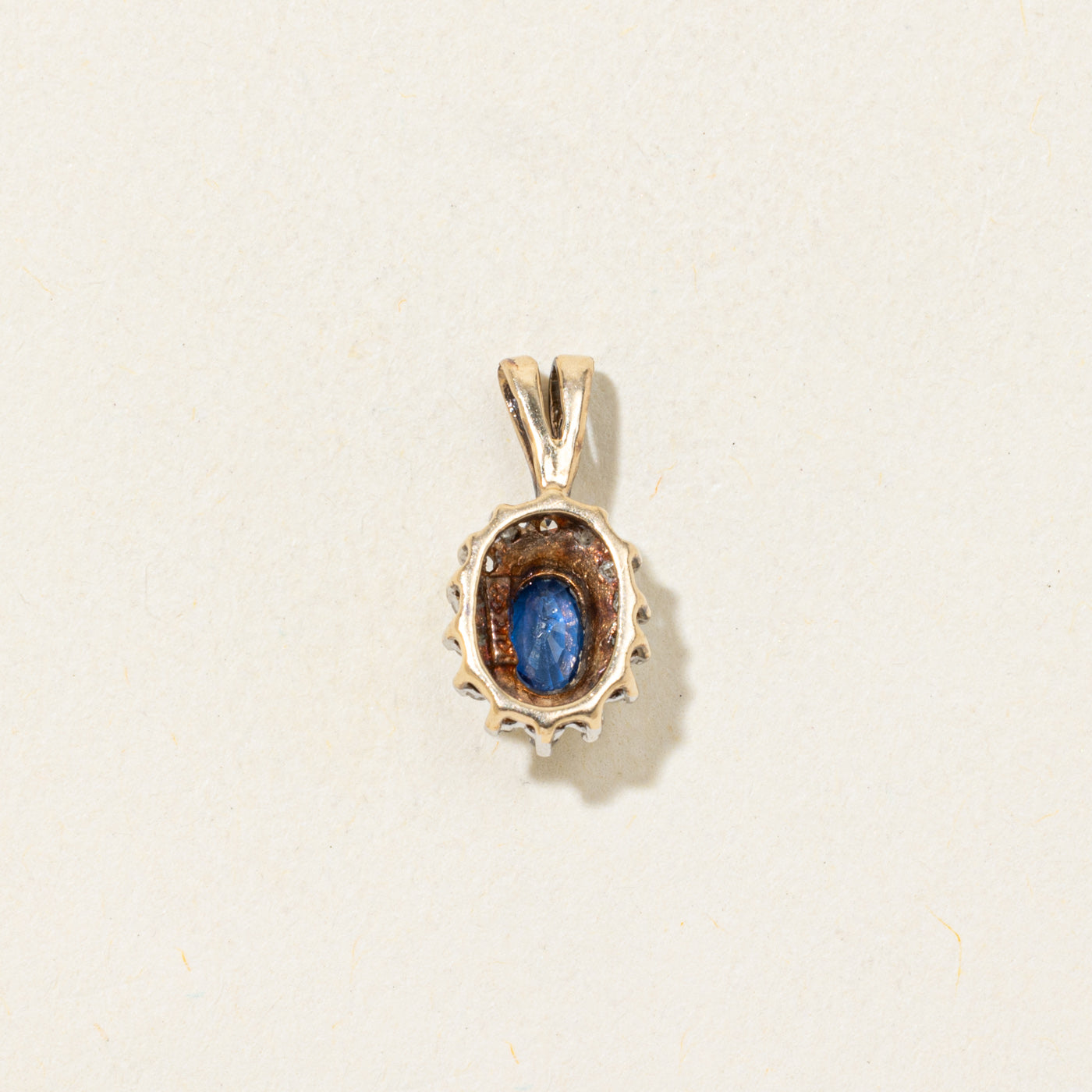 Pendentif halo saphir et diamant
