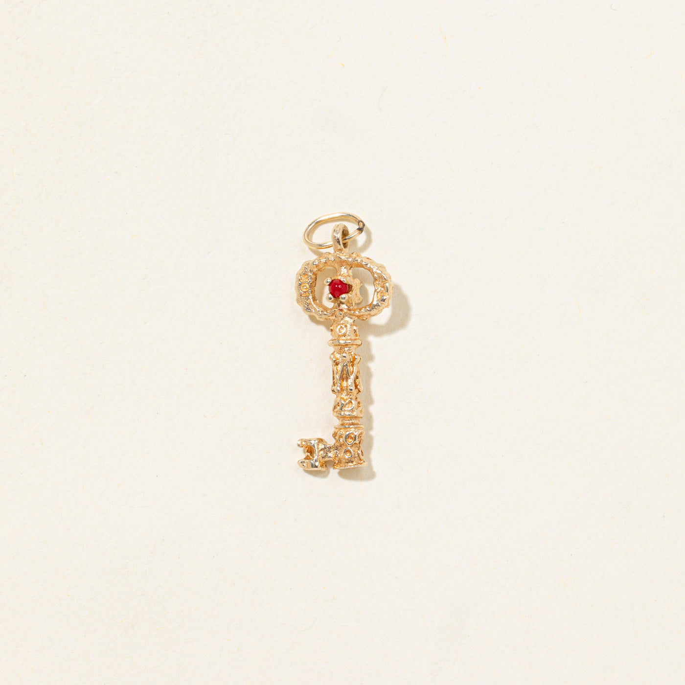 Turquoise Textured Key Charm