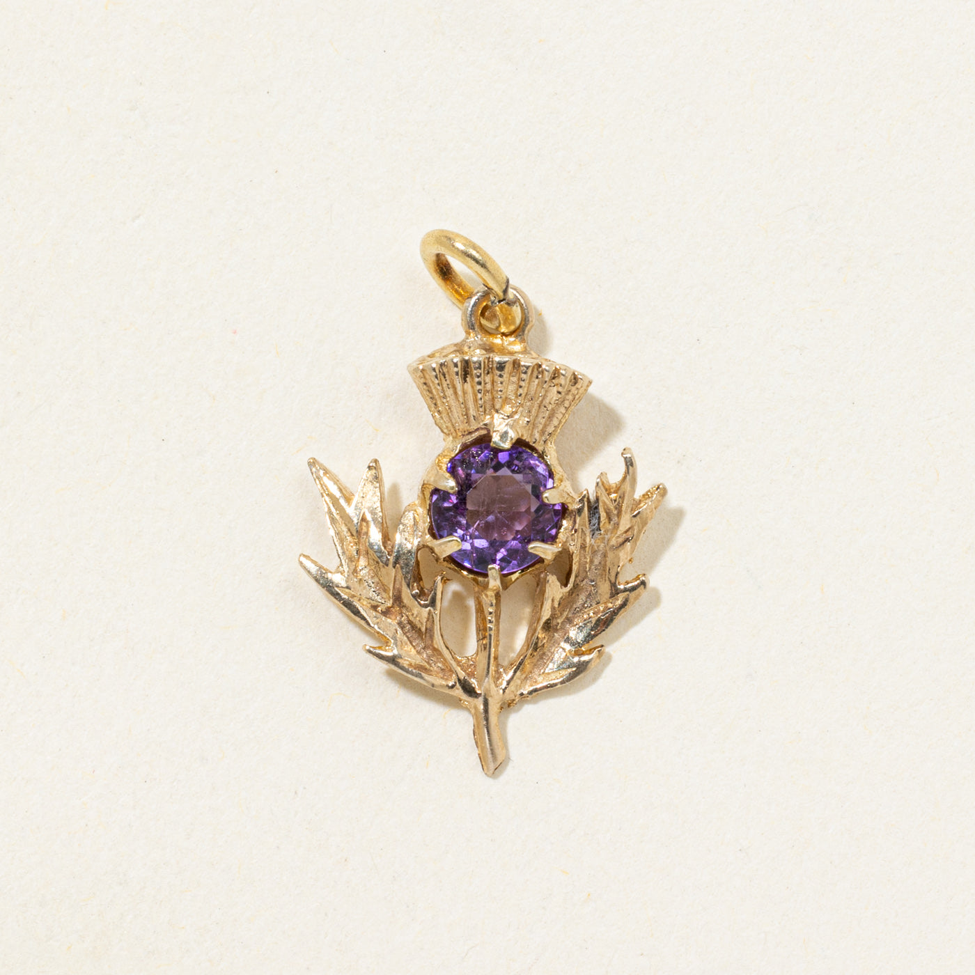 1989 Birmingham Amethyst Leaf Charm
