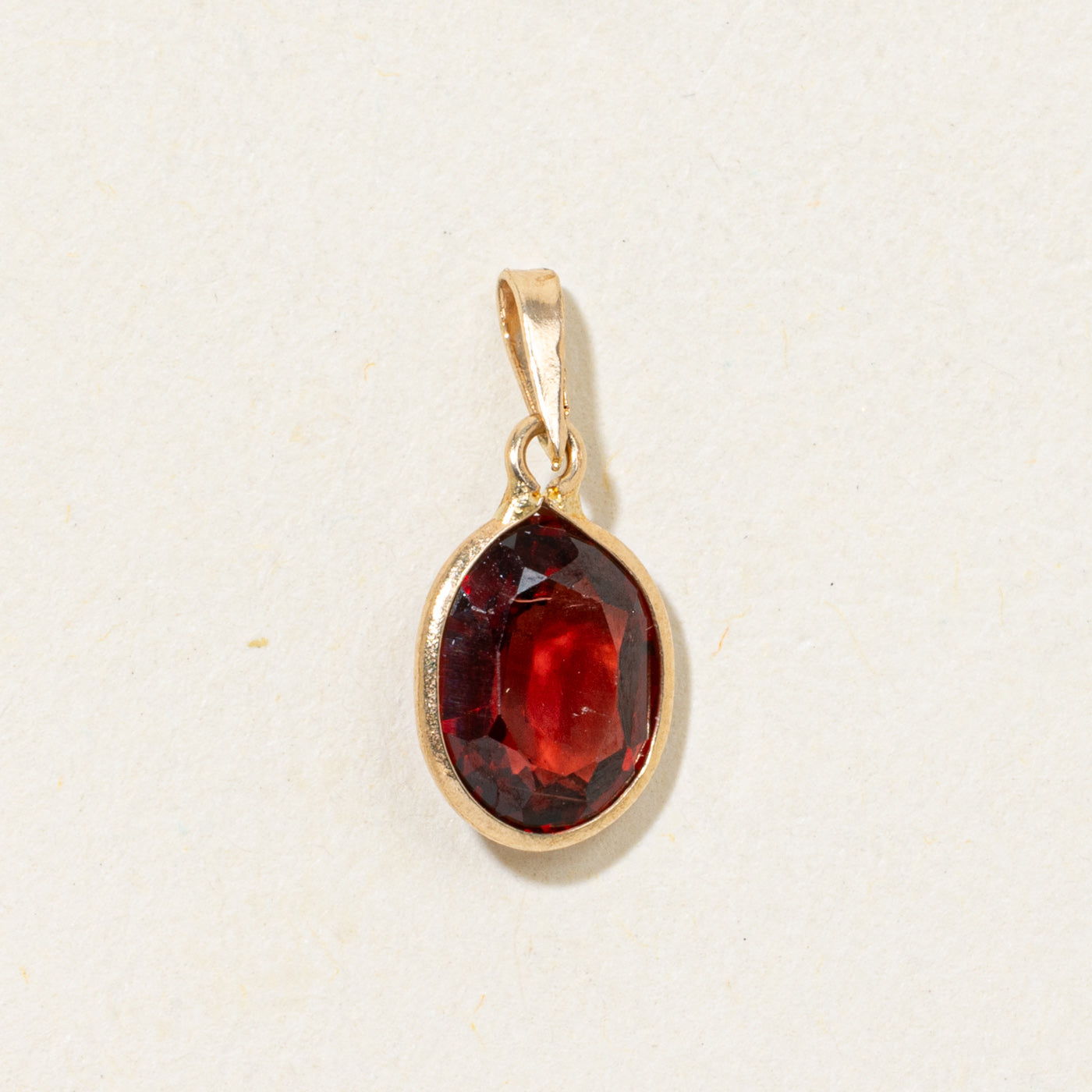 Bezel Set Garnet Pendant