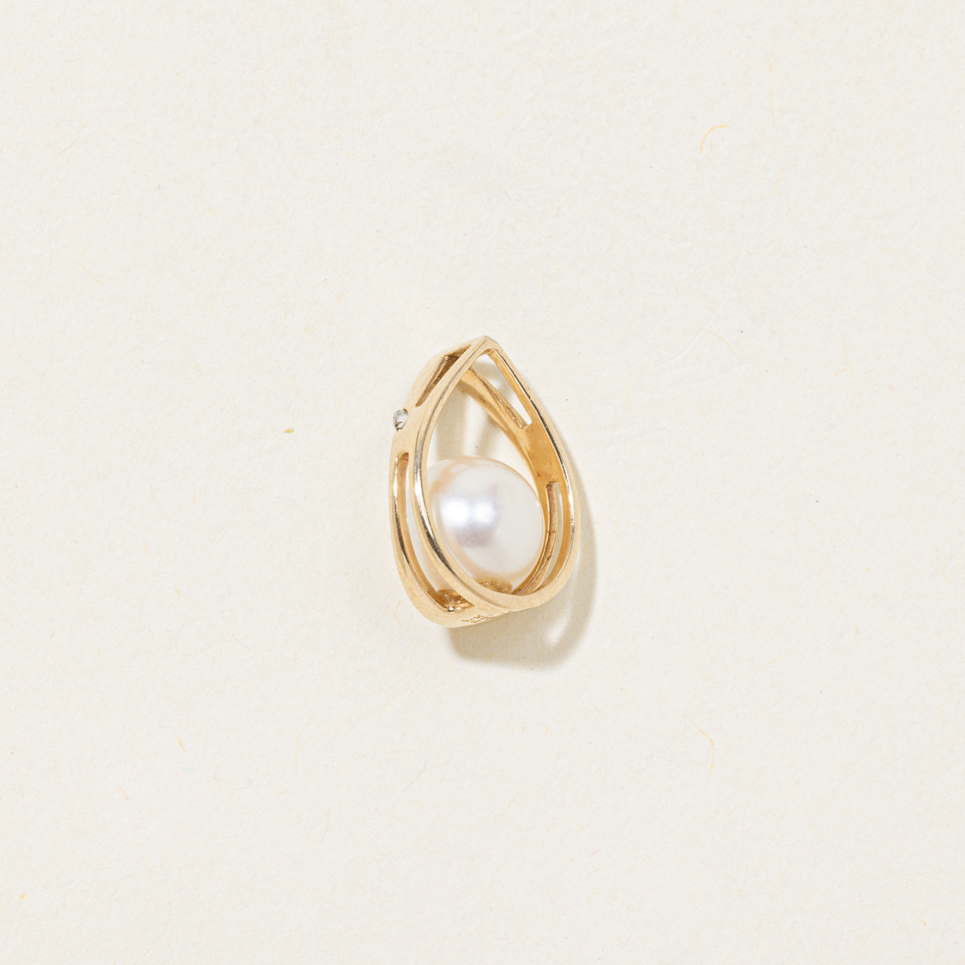 Pearl & Diamond Teardrop Pendant