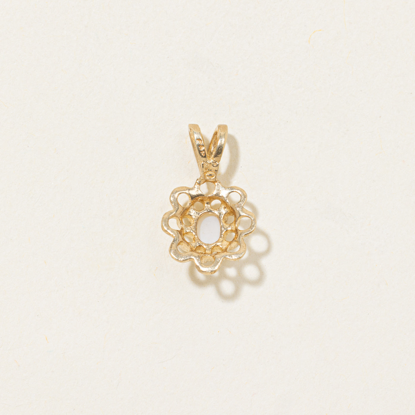 Cabochon Cut Opal Floral Pendant