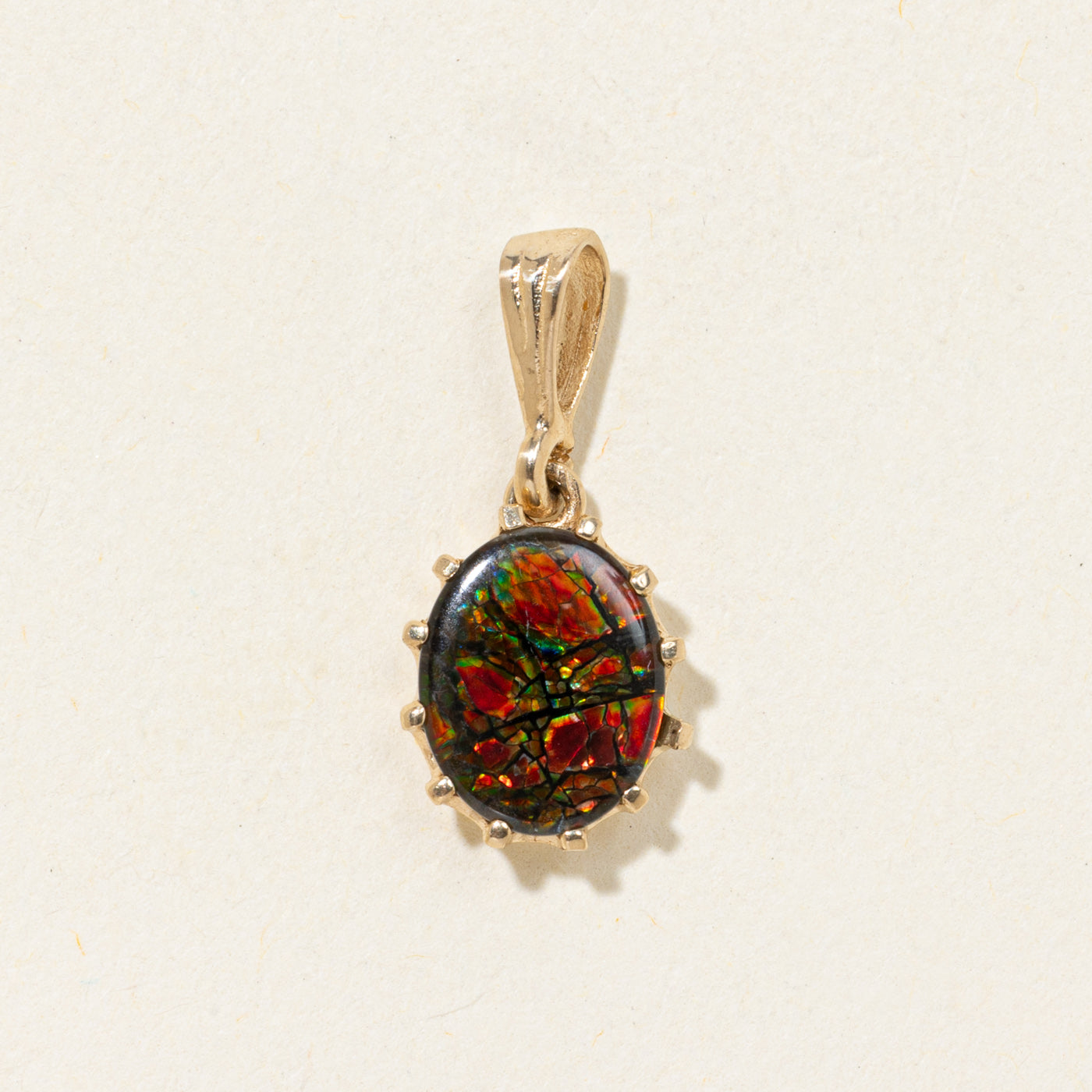 Oval Cabochon Ammolite Pendant