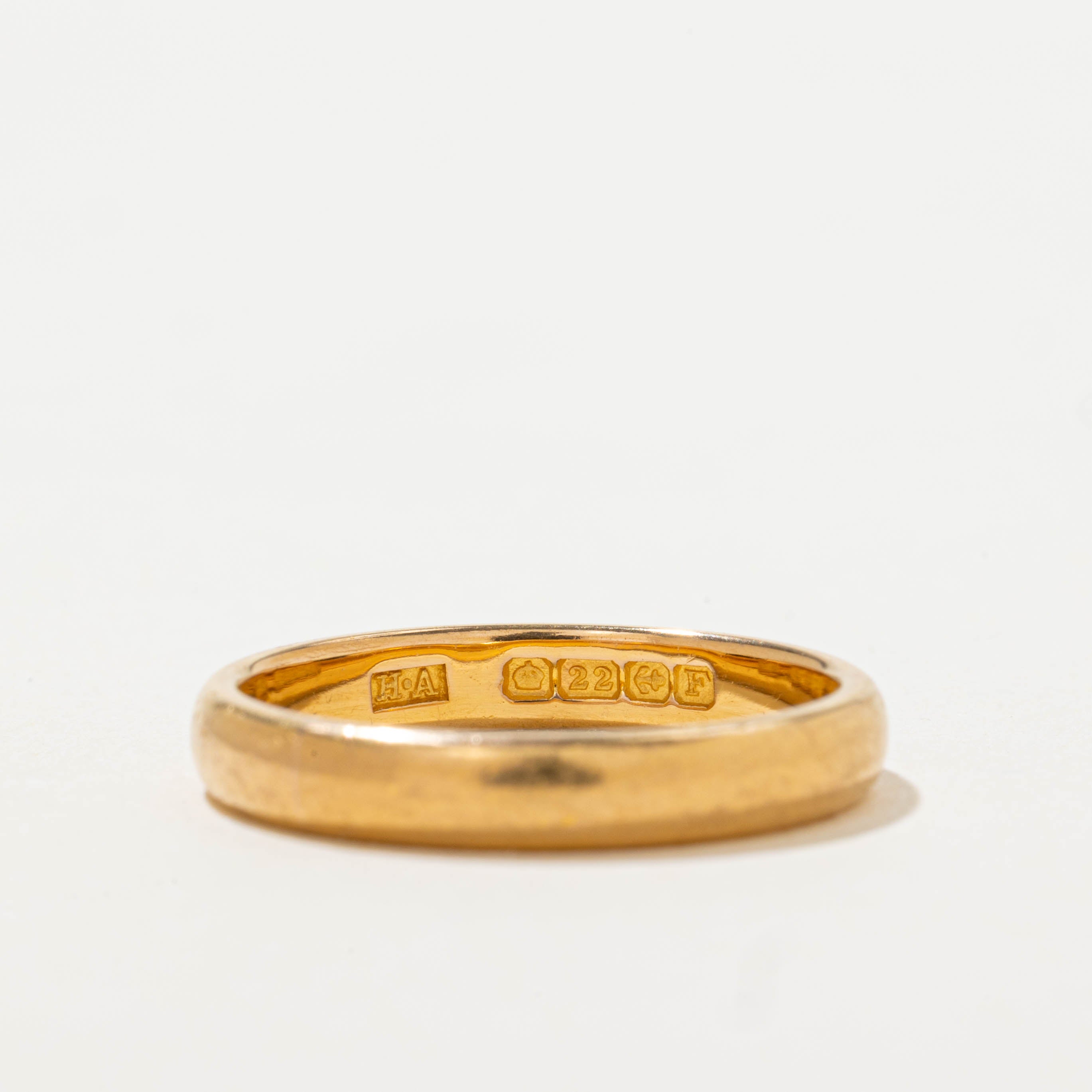 1930 Birmingham 22k Yellow Gold Band | 3.30mm | SZ 7