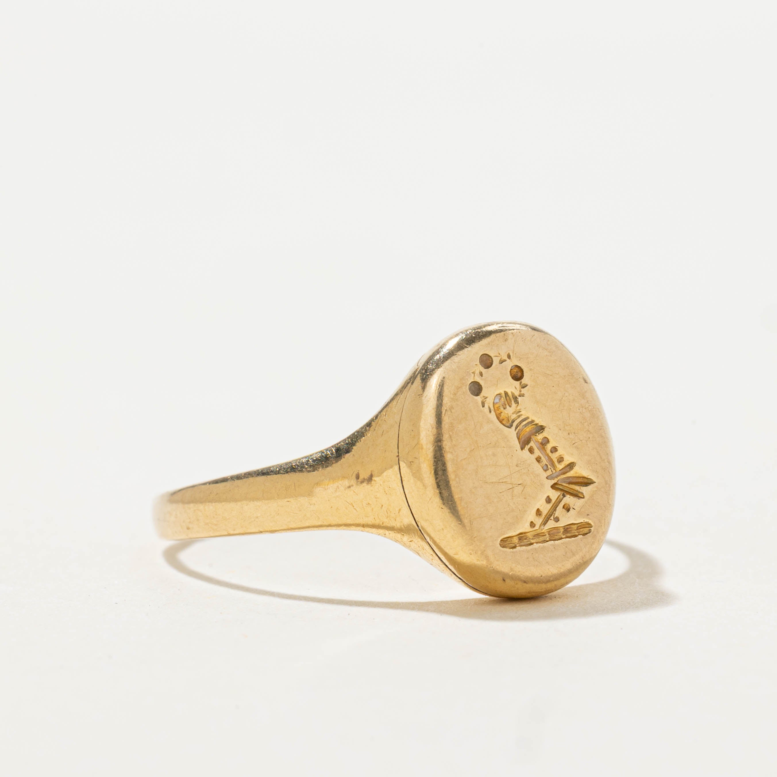 1915 Birmingham 18k Engraved Signet Ring | SZ 7