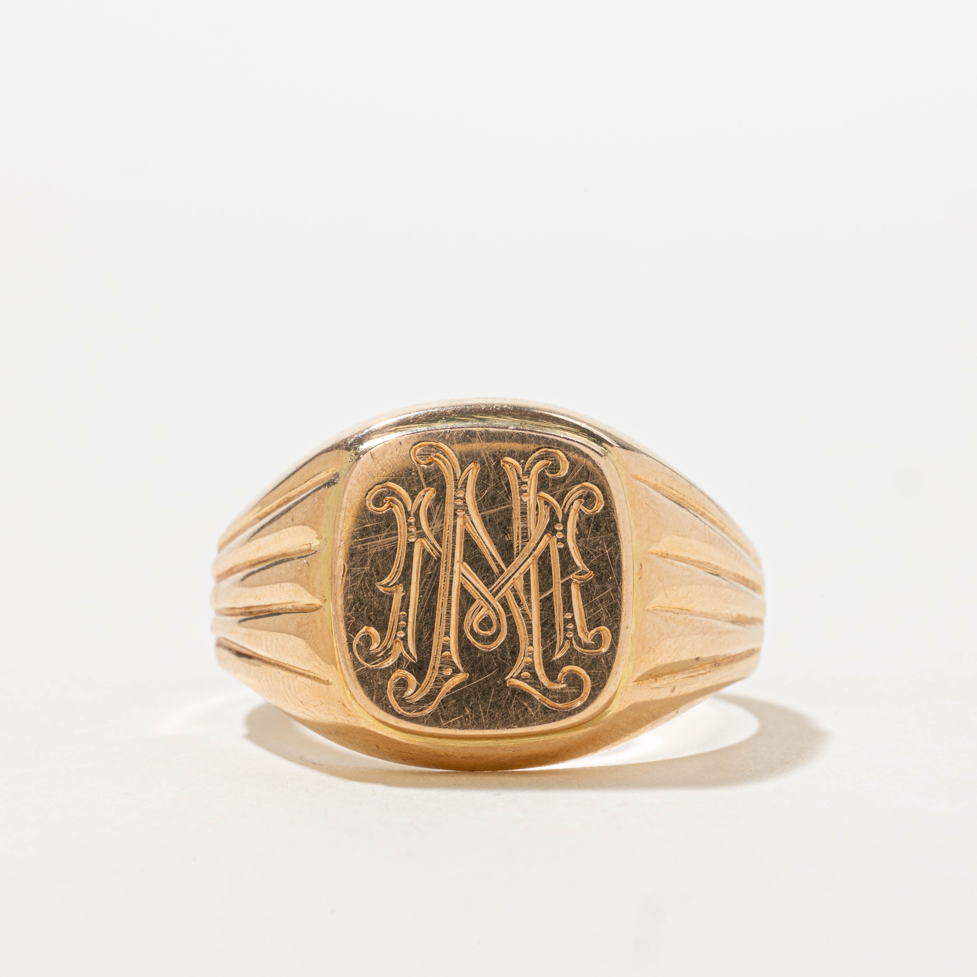Hungarian “NM” Initialized Signet Ring | SZ 11.25