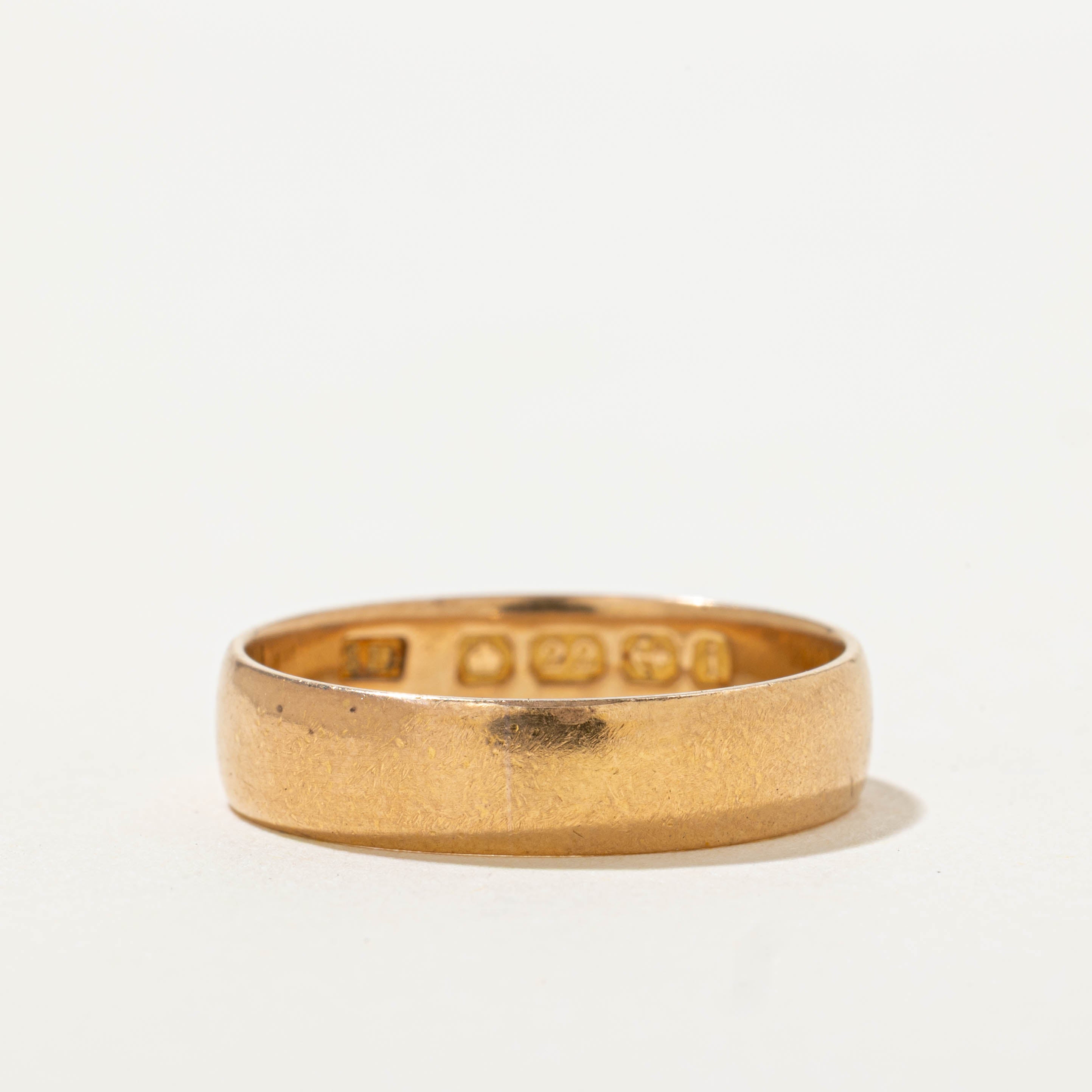 1908 Birmingham 22k Yellow Gold Band | 4.60mm | SZ 6.75