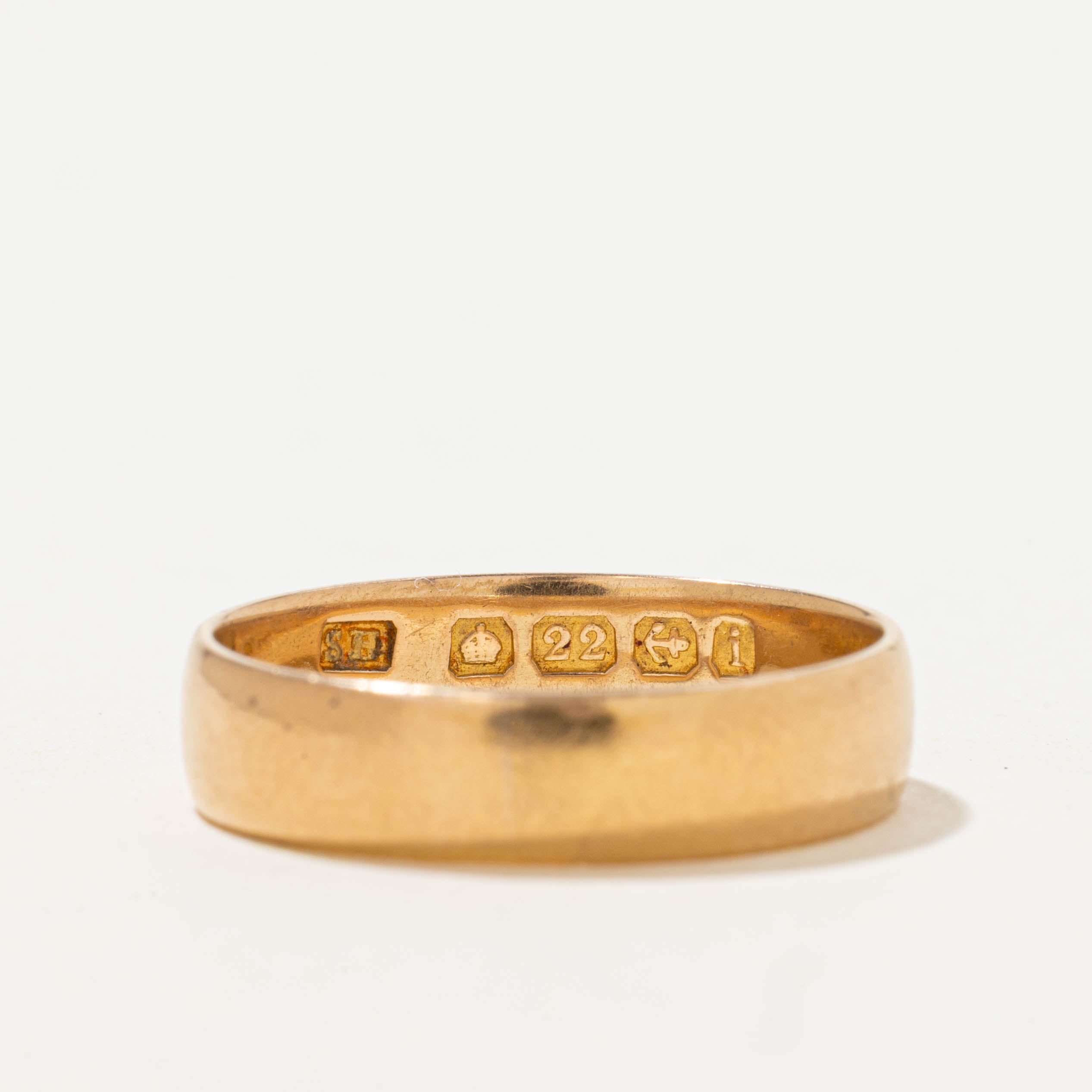 1908 Birmingham 22k Yellow Gold Band | 4.60mm | SZ 6.75