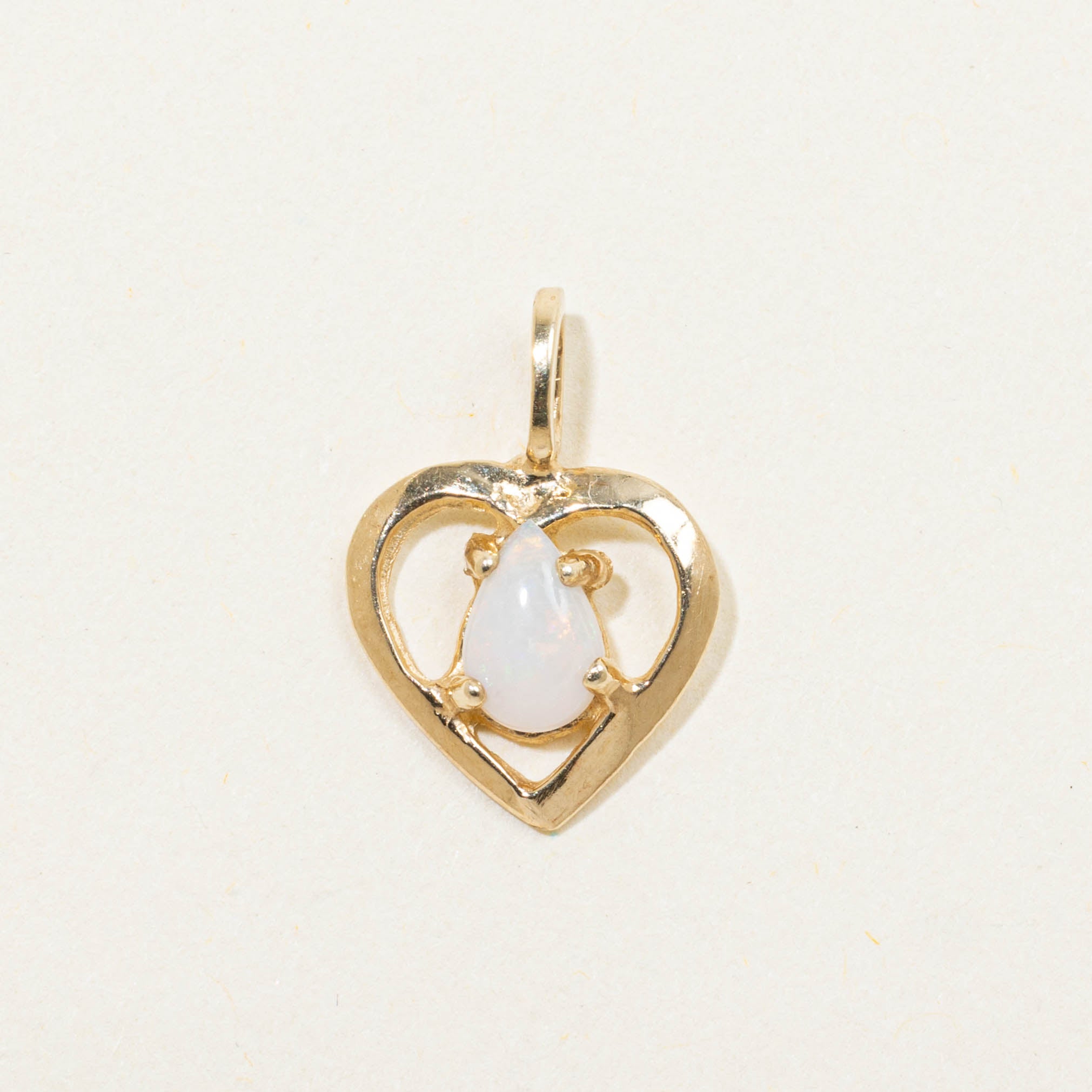 10k Opal Heart Charm