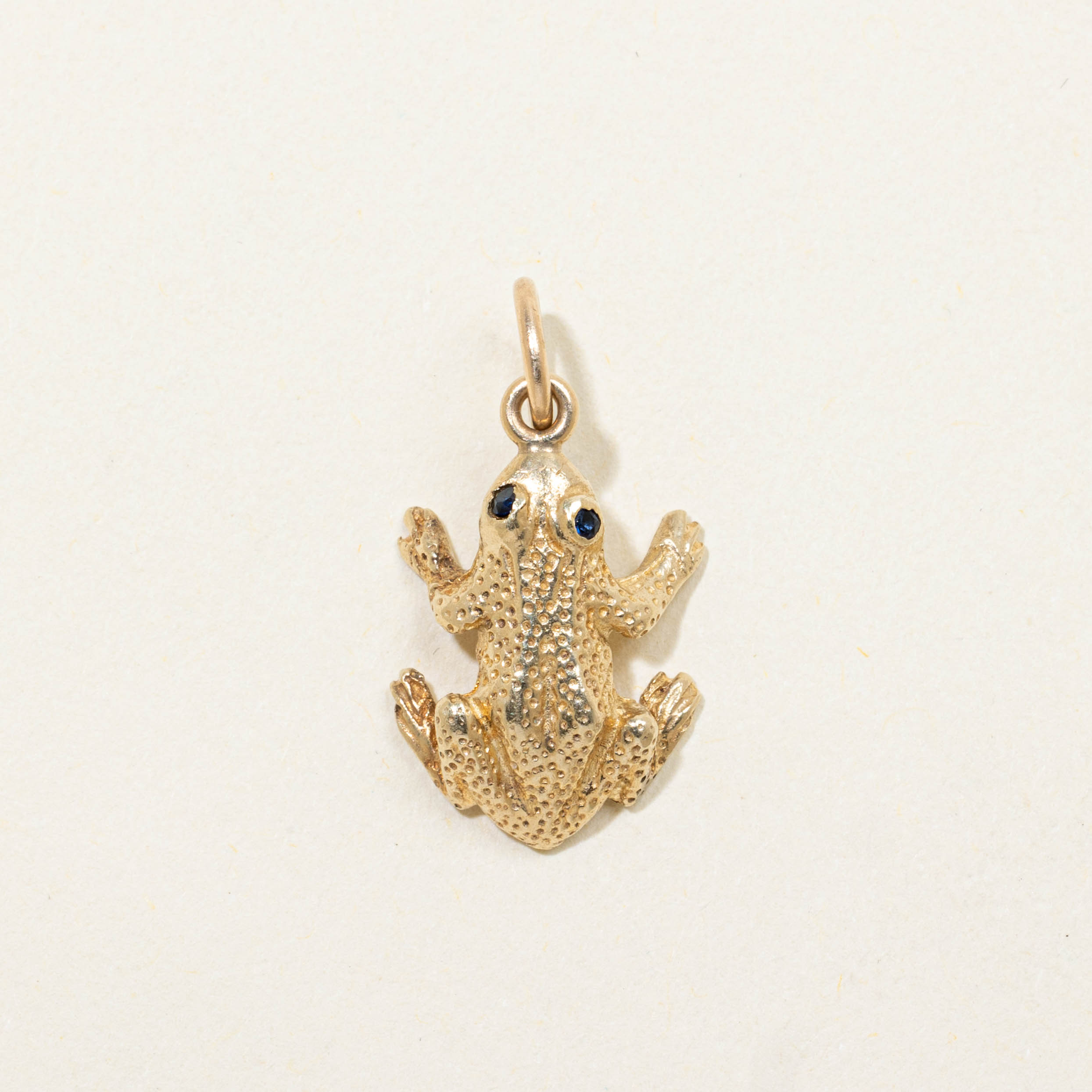 Sapphire Frog Charm