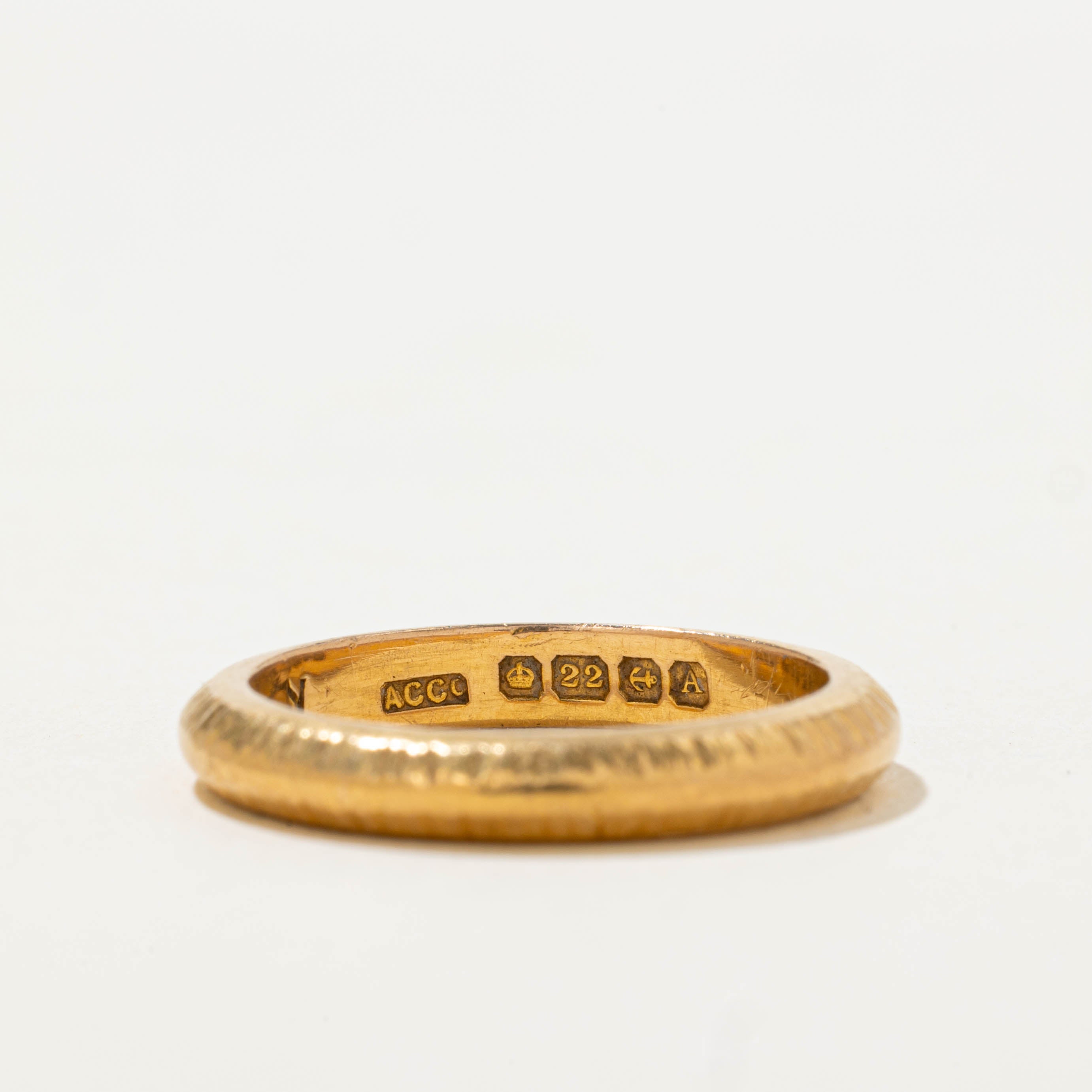 1925 Birmingham 22k Fluted Band | 3.20mm | SZ 6.5