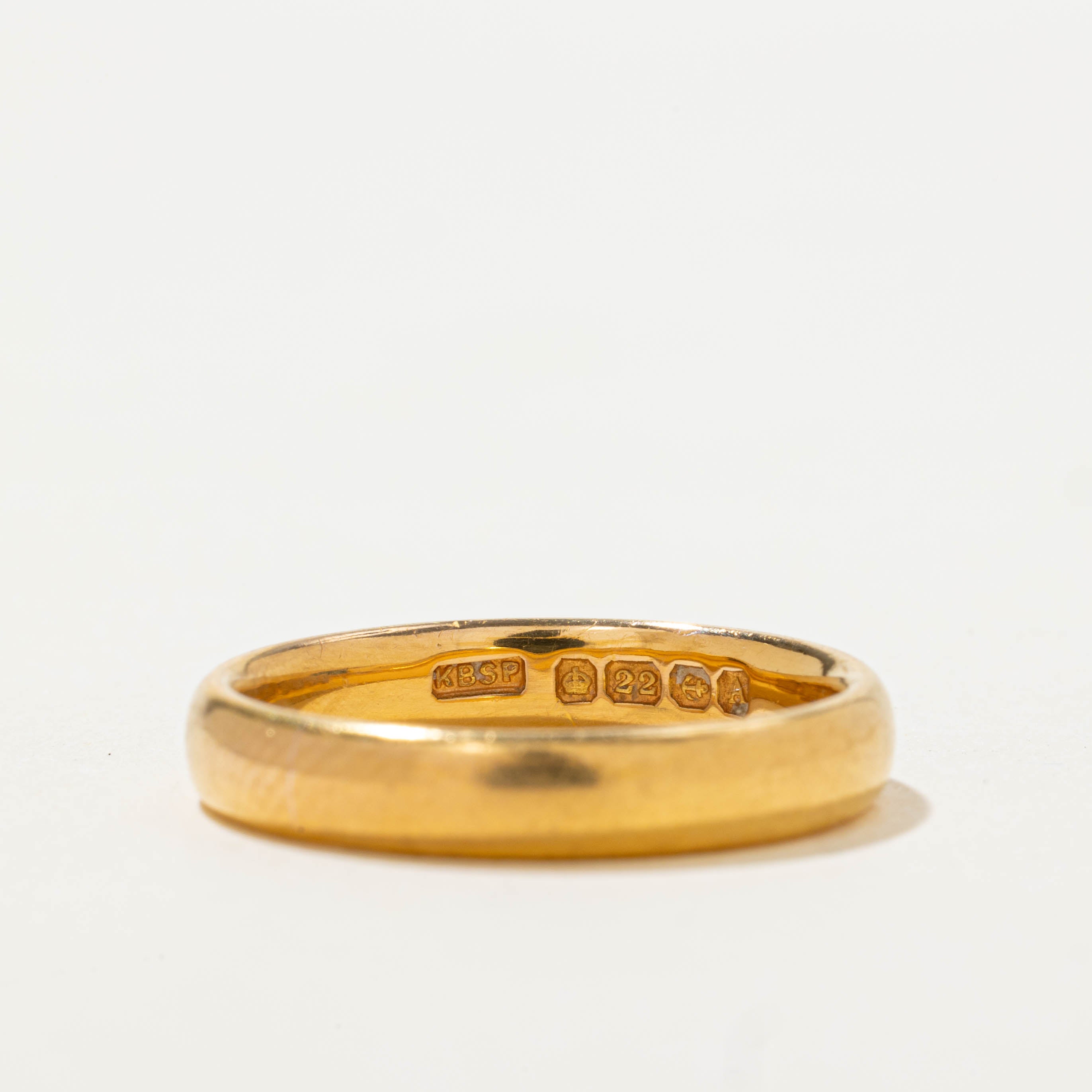 1925 Birmingham 22k Yellow Gold Band | 3.75mm | SZ 7