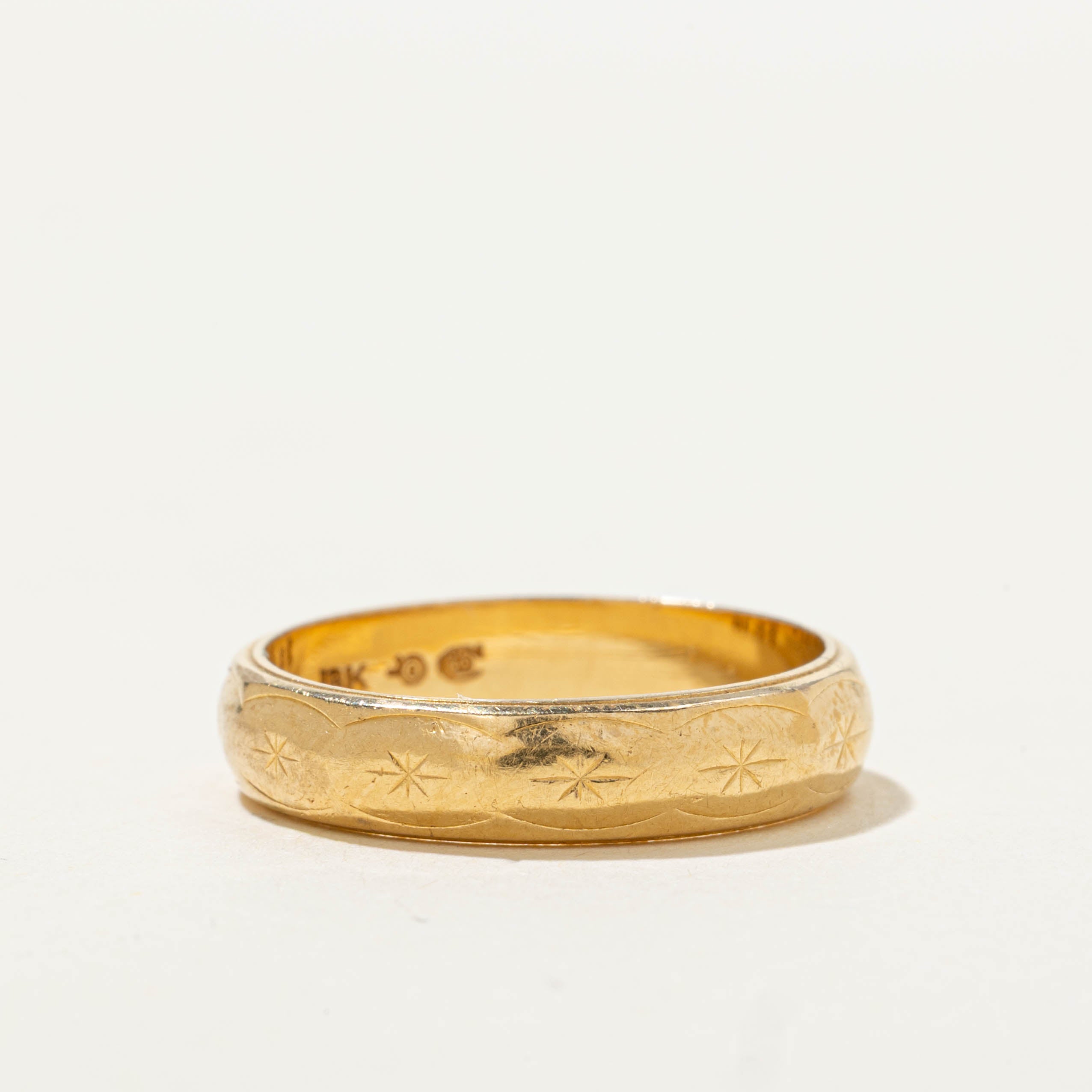 Vintage Canadian Star Engraved Band | 4.30mm | SZ 6