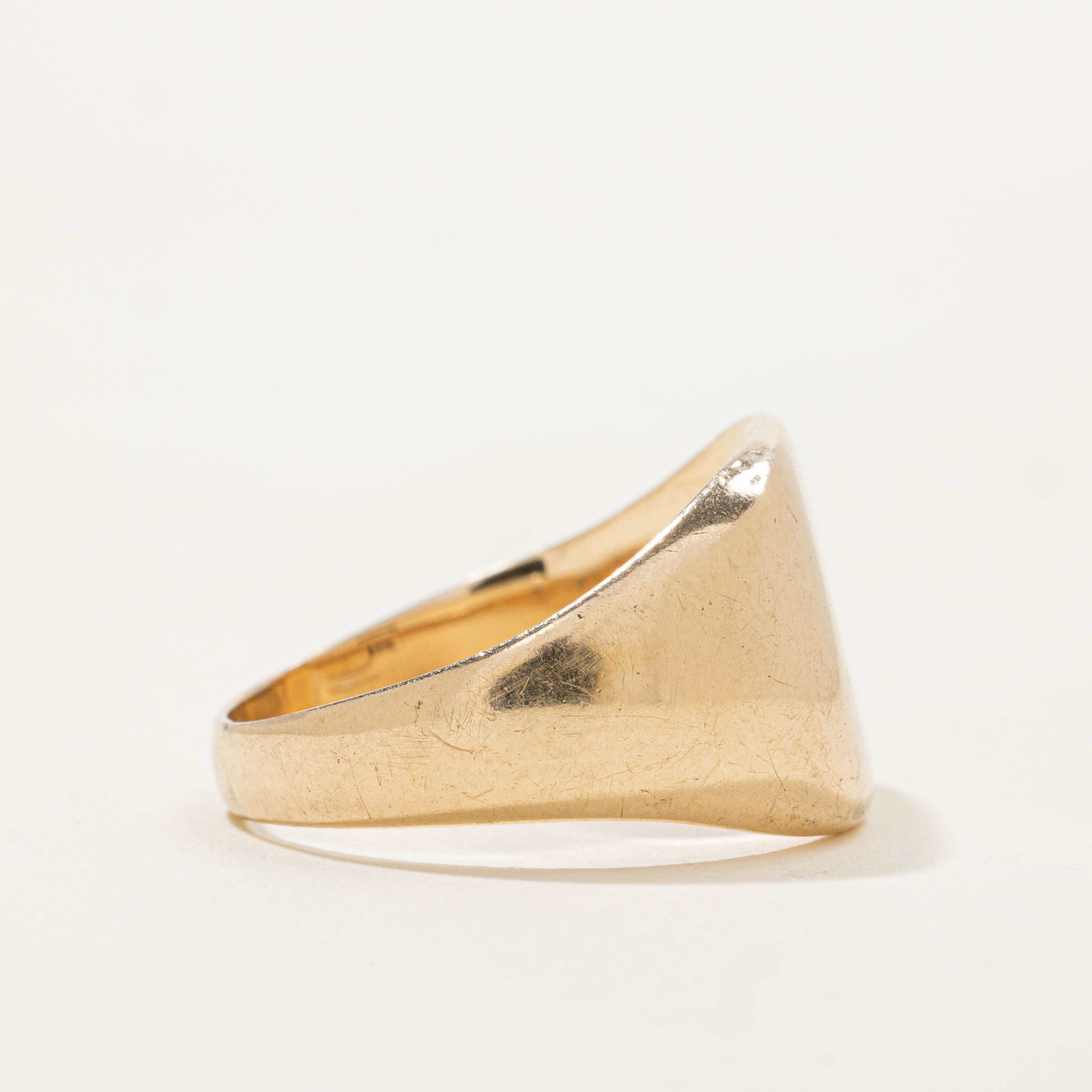 ‘Birks’ 14k Plain Signet Dome Ring | SZ 9.5
