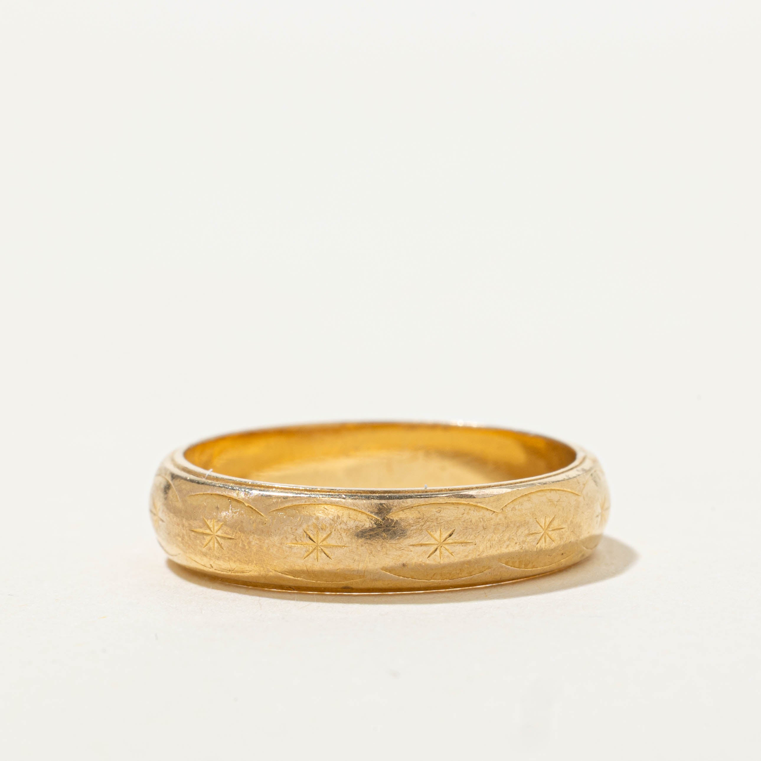 Vintage Canadian Star Engraved Band | 4.30mm | SZ 6
