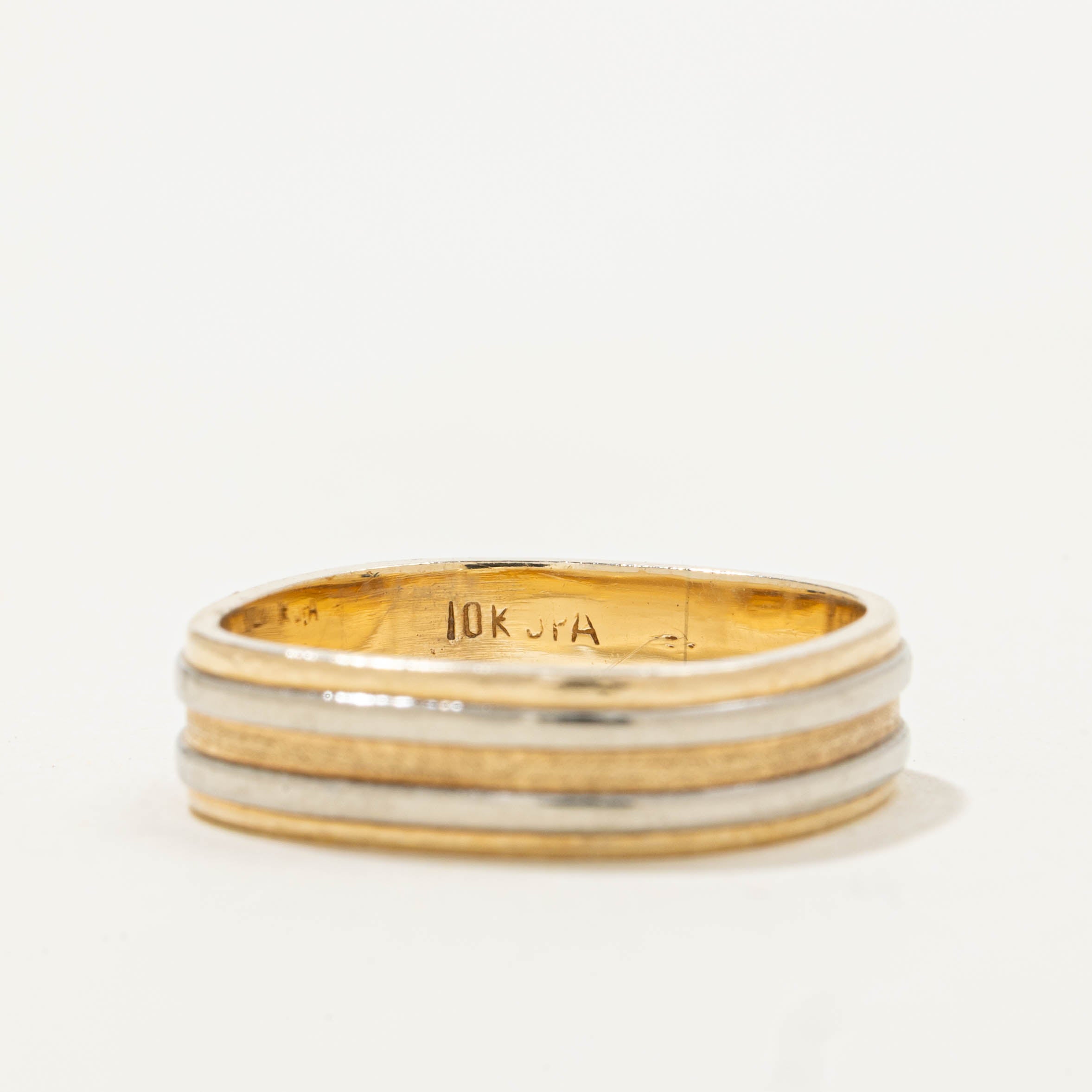 10k Two-Tone Grooved Band | 5.00mm | SZ 6
