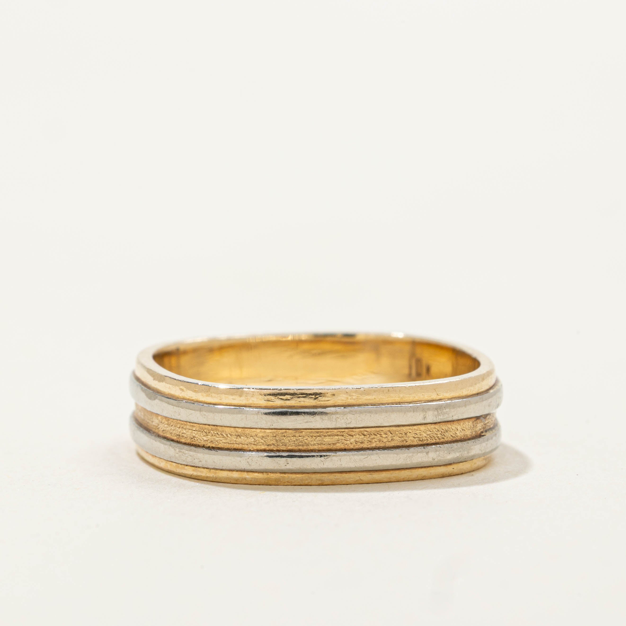 10k Two-Tone Grooved Band | 5.00mm | SZ 6