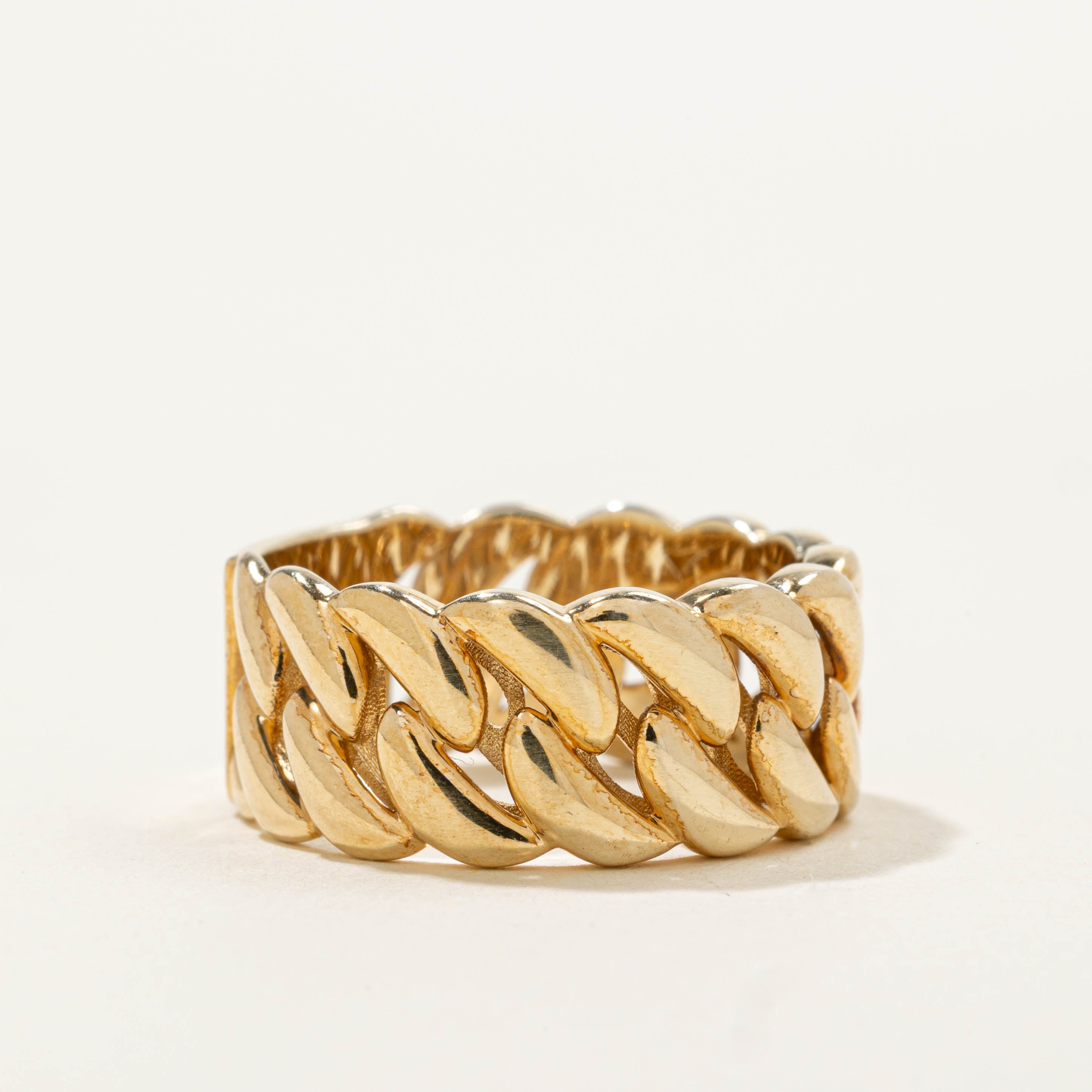 10k Yellow Gold Chain Ring | 8.80mm | SZ 7.25