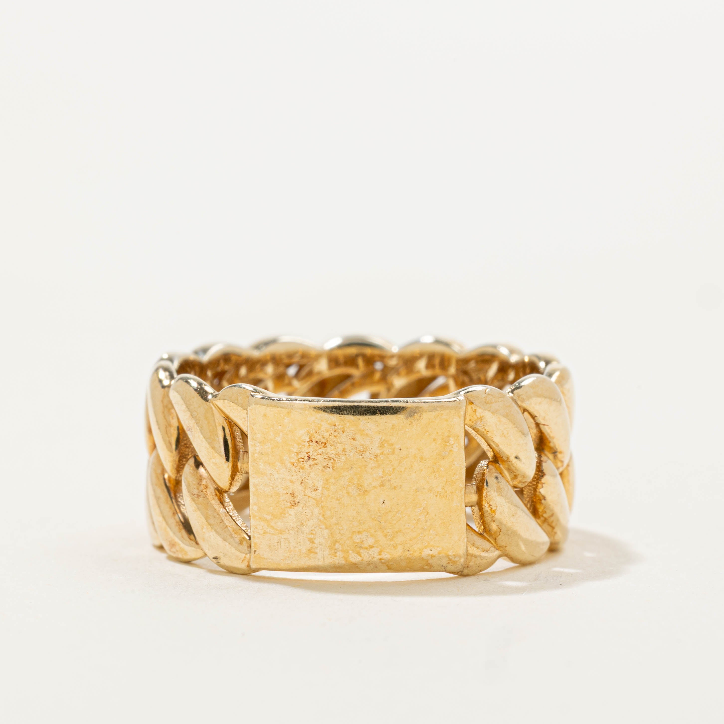 10k Yellow Gold Chain Ring | 8.80mm | SZ 7.25
