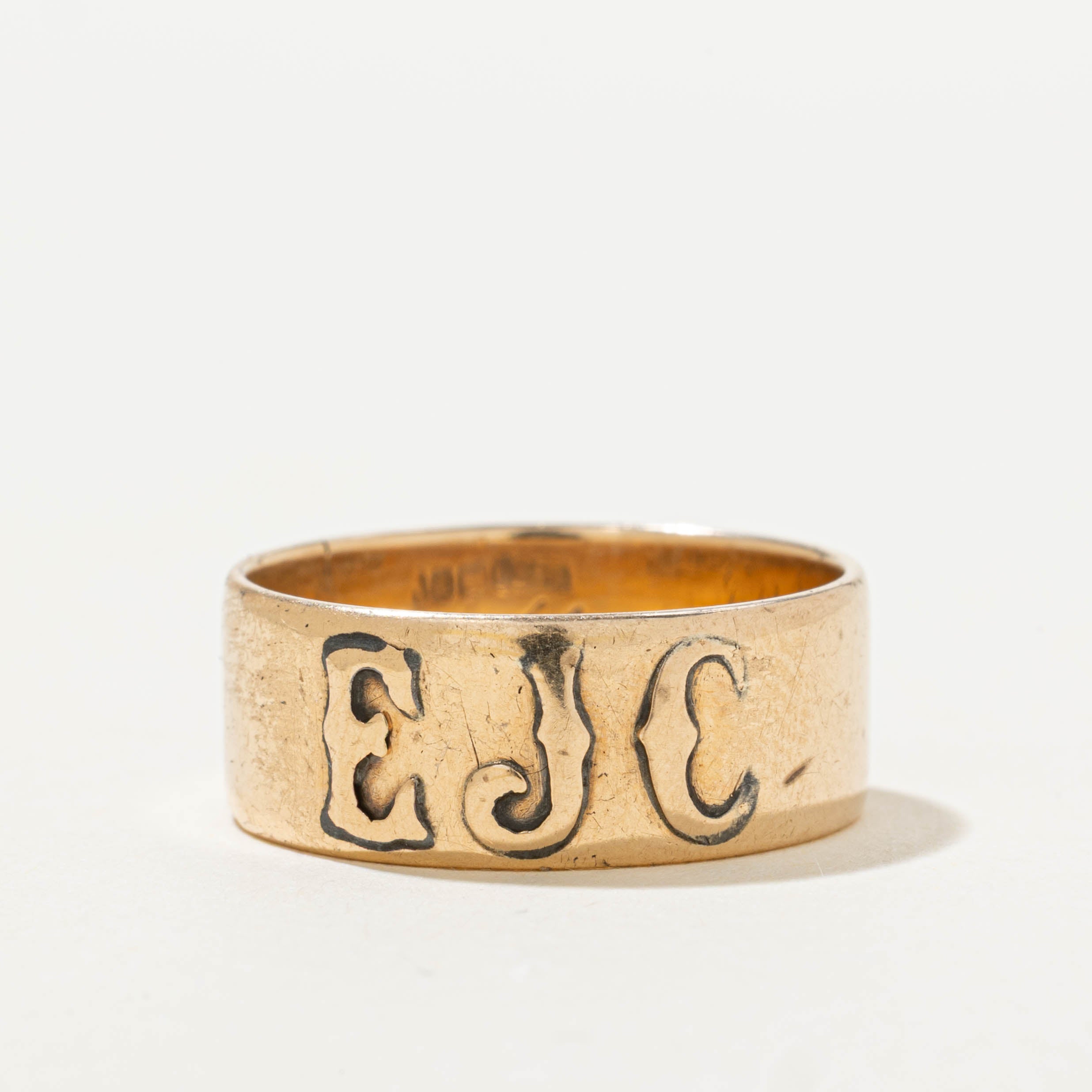 Vintage Canadian Pseudo Hallmarked “EJC" Initialized Ring | 7.30mm | SZ 7
