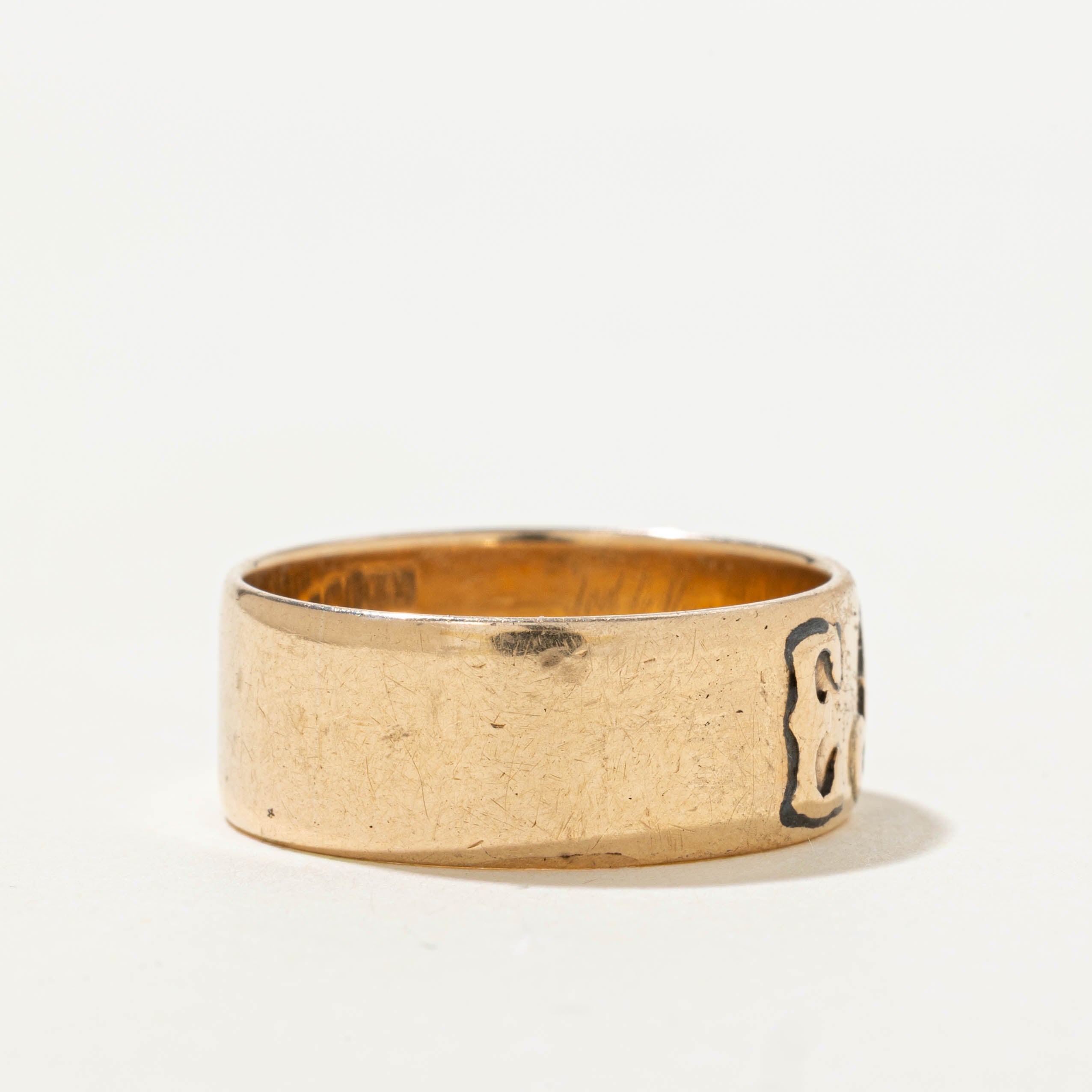 Vintage Canadian Pseudo Hallmarked “EJC" Initialized Ring | 7.30mm | SZ 7