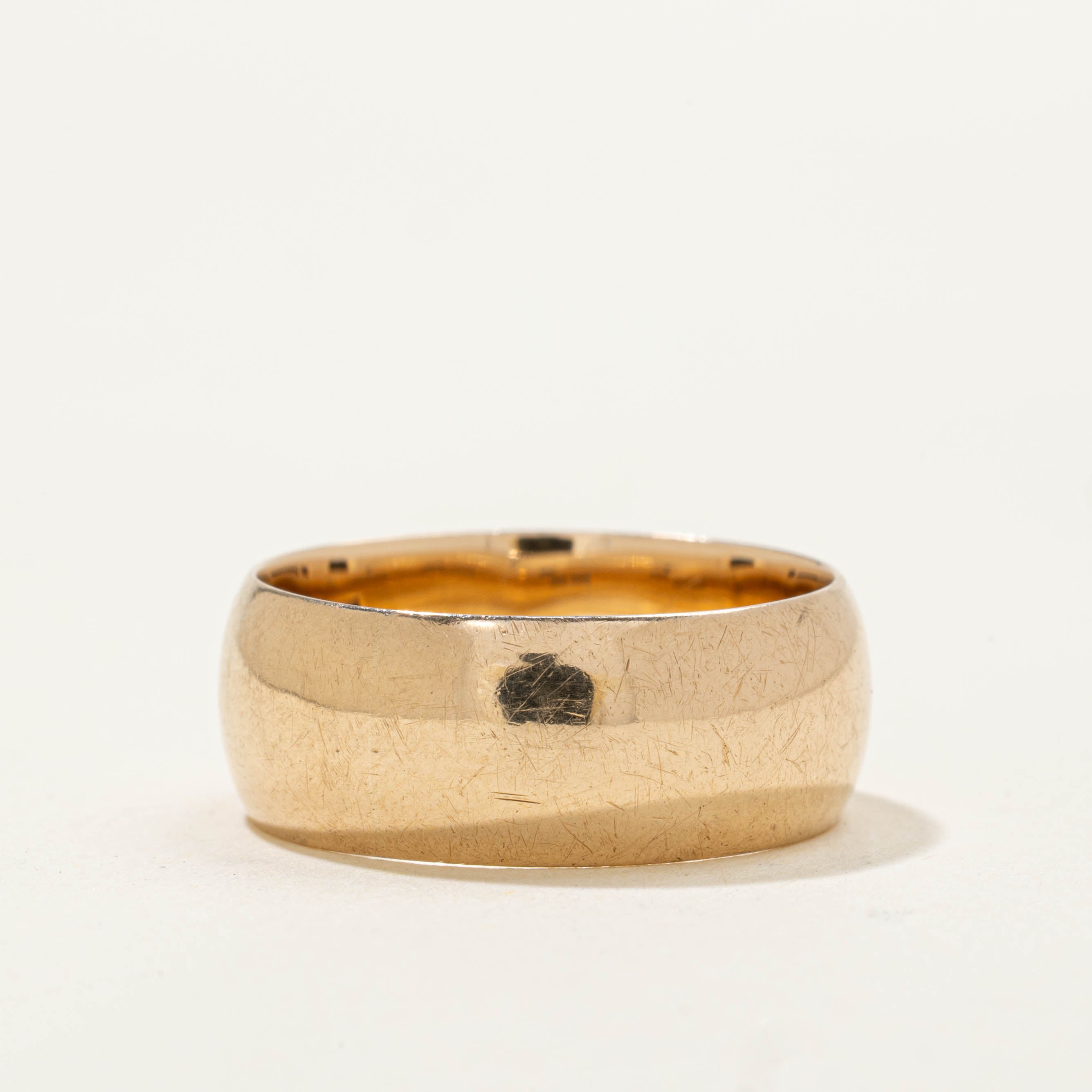14k Yellow Gold Plain Cigar Band | 7.55mm | SZ 7