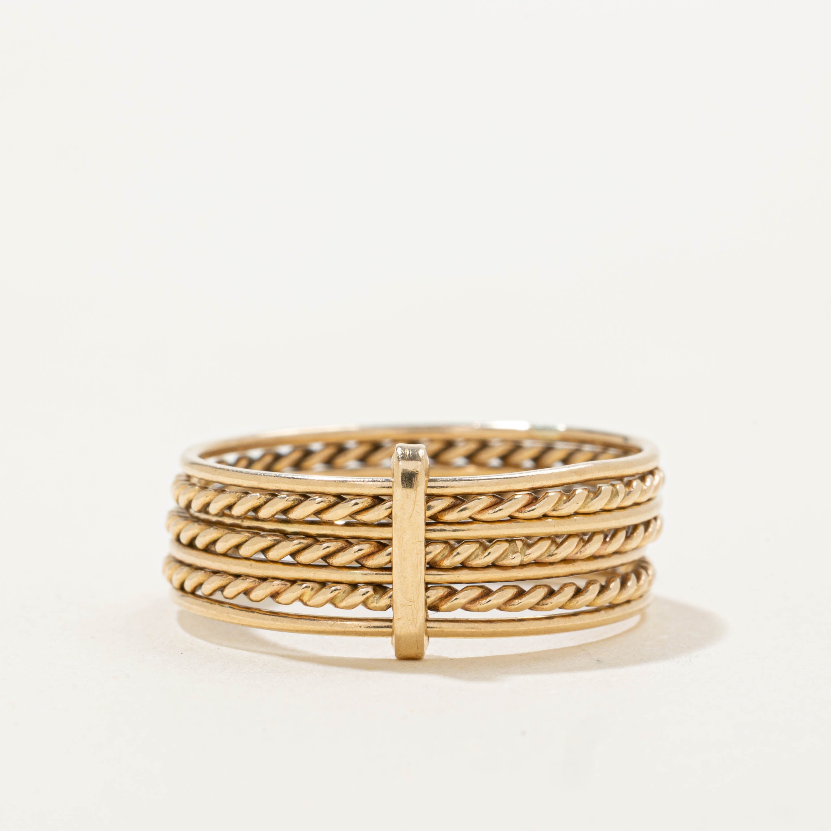 14k Braided Stacking Ring | 8.30mm | SZ 6.5