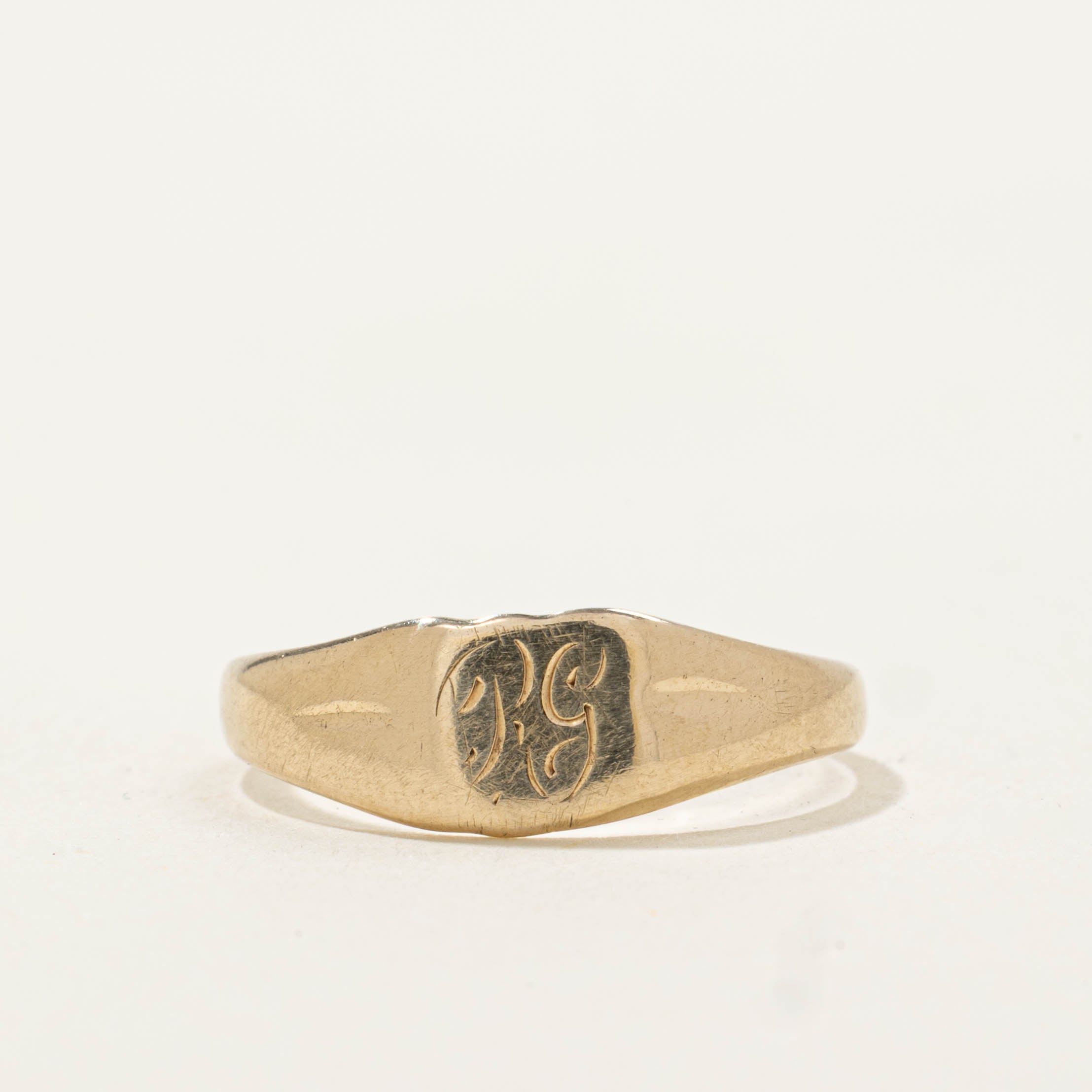 14k “PG” Initialized Signet Ring | SZ 3