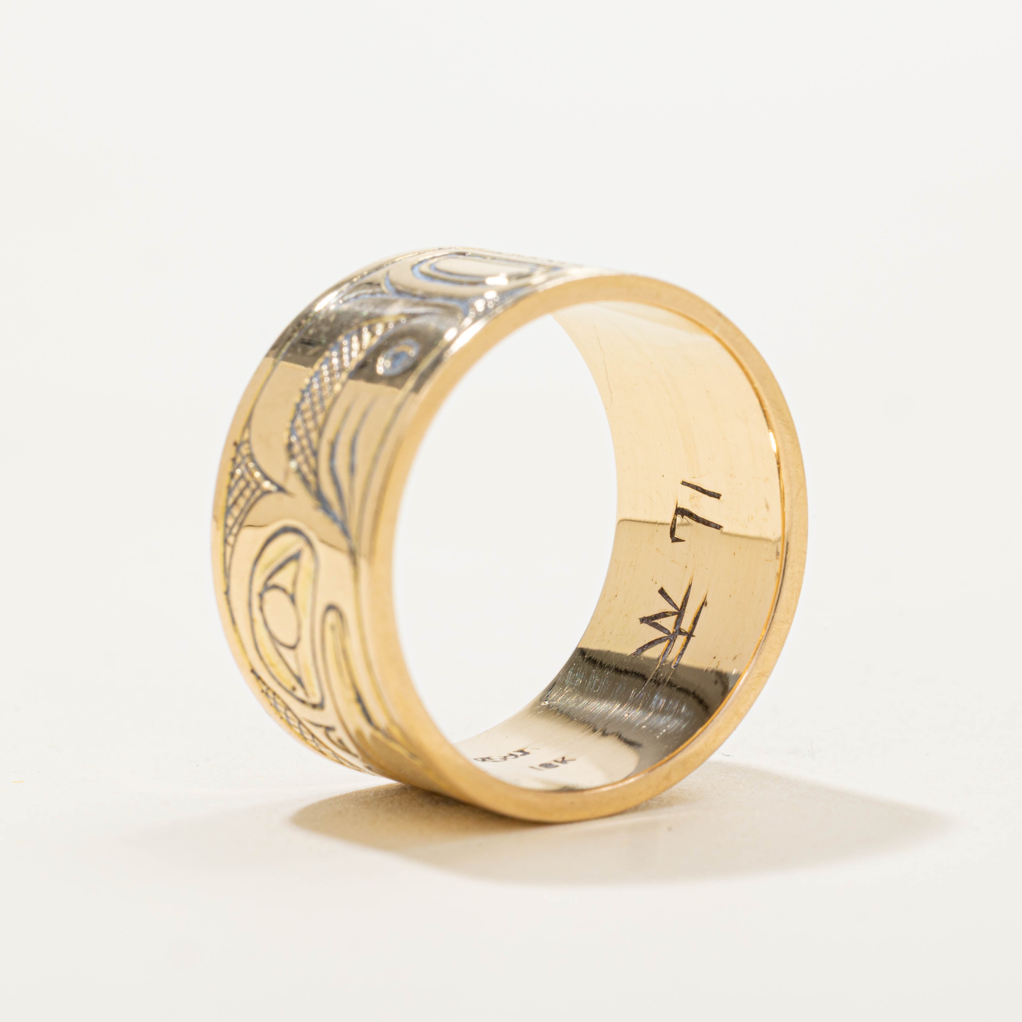 1971 Pacific Northwest Style Engraved Cigar Band | 10.15mm | SZ 7.75