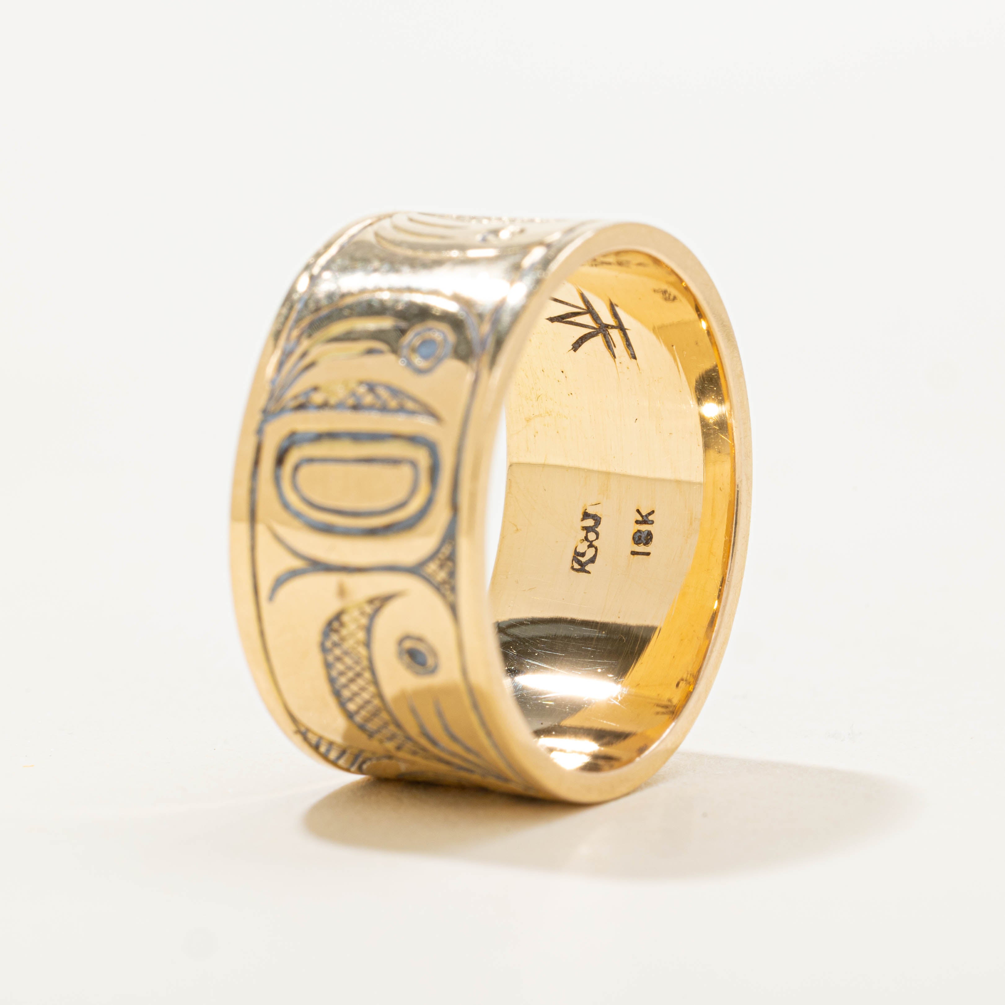 1971 Pacific Northwest Style Engraved Cigar Band | 10.15mm | SZ 7.75
