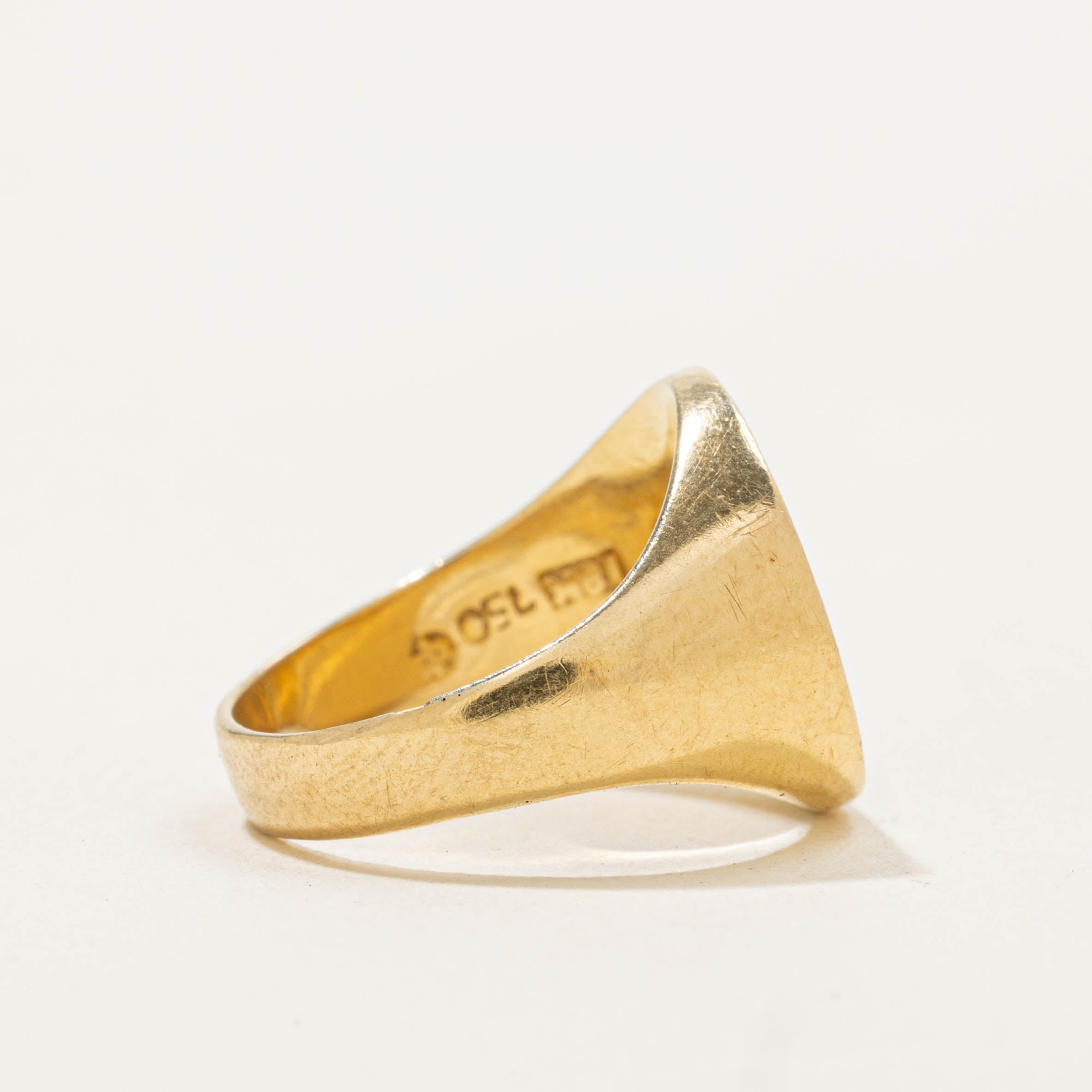18k “A” Initialized Signet Ring | 12.20mm | SZ 2.25