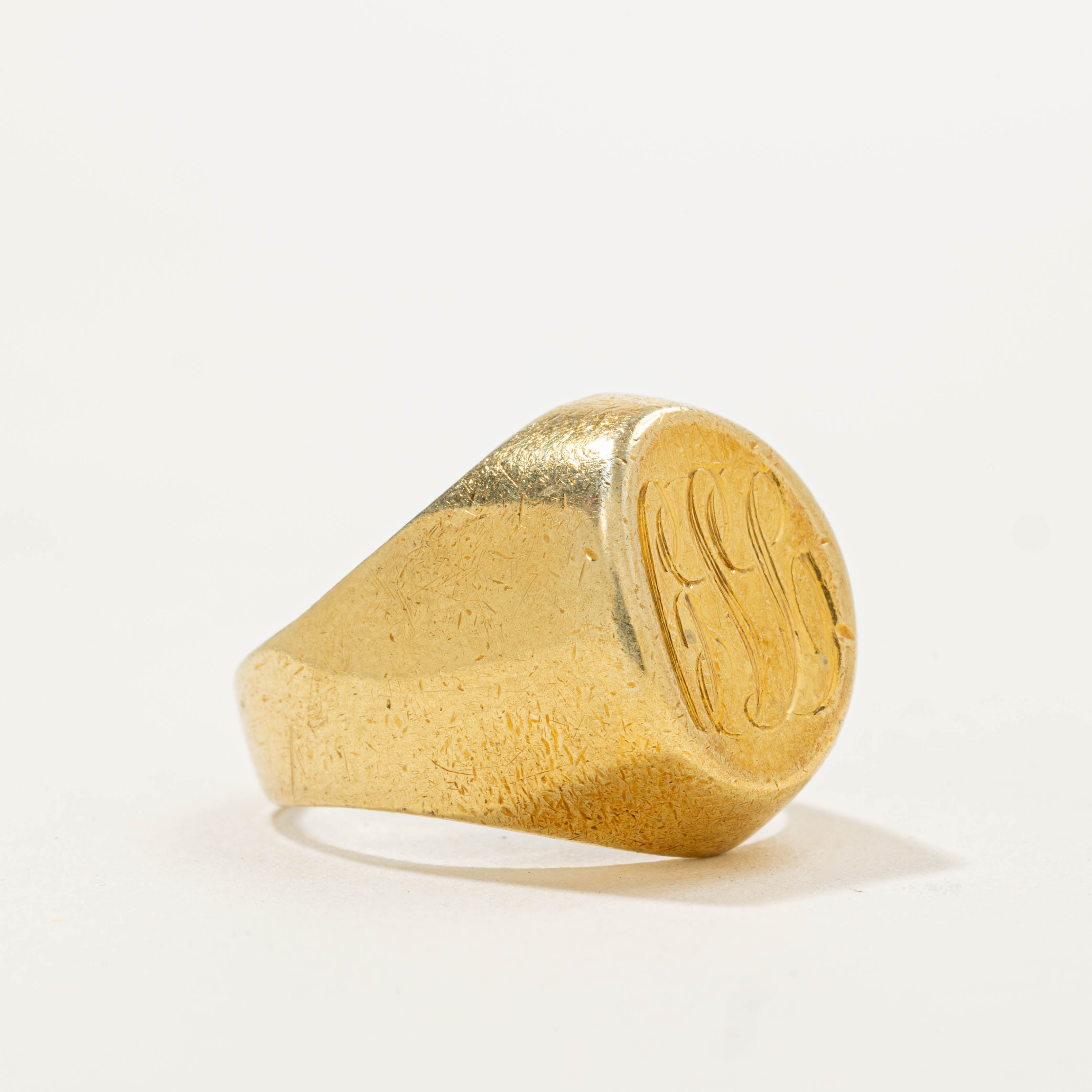 18k “CSH” Initialized Signet Ring | SZ 6.5