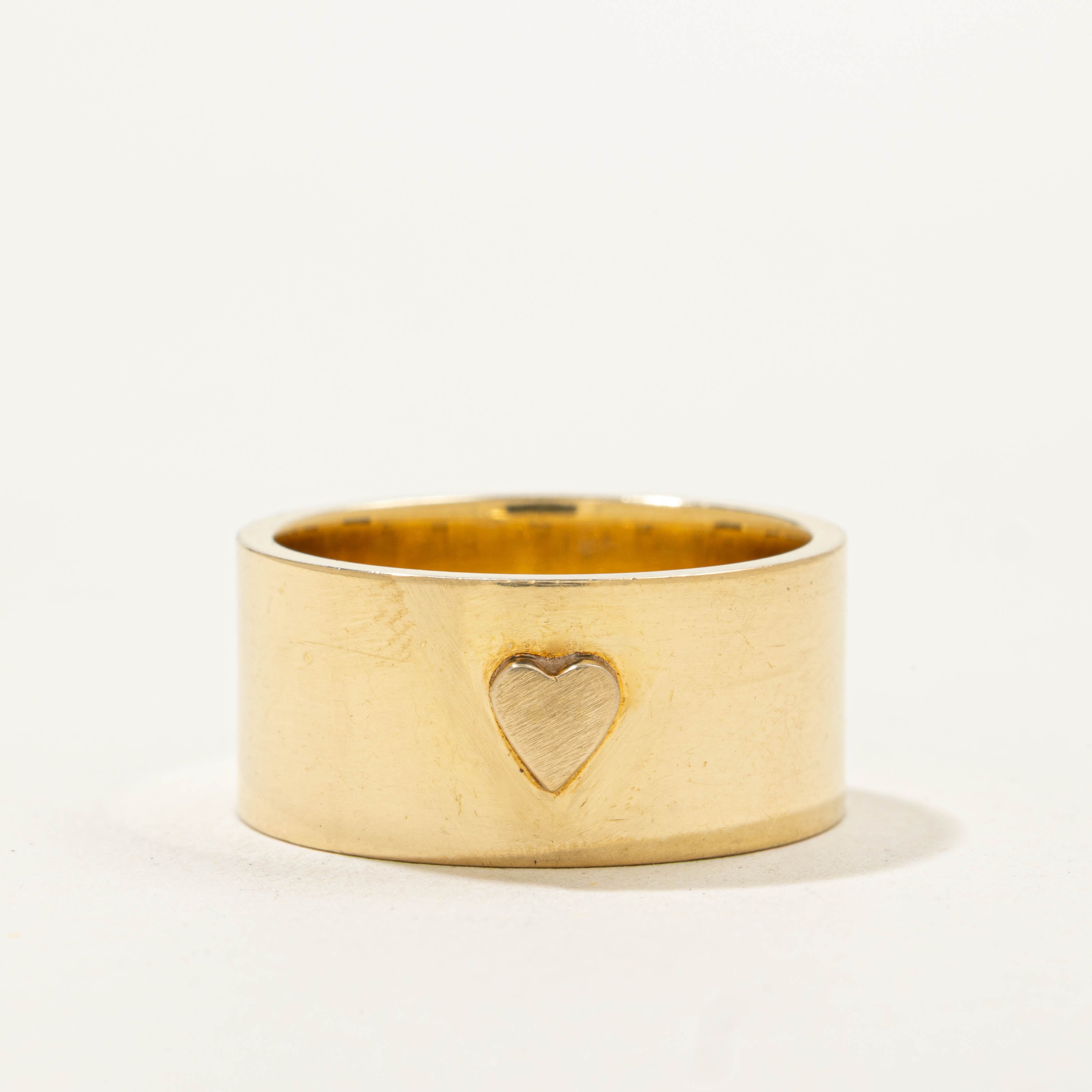 Pseudo Hallmarked Heart Engraved Cigar Band | 10.10mm | SZ 9