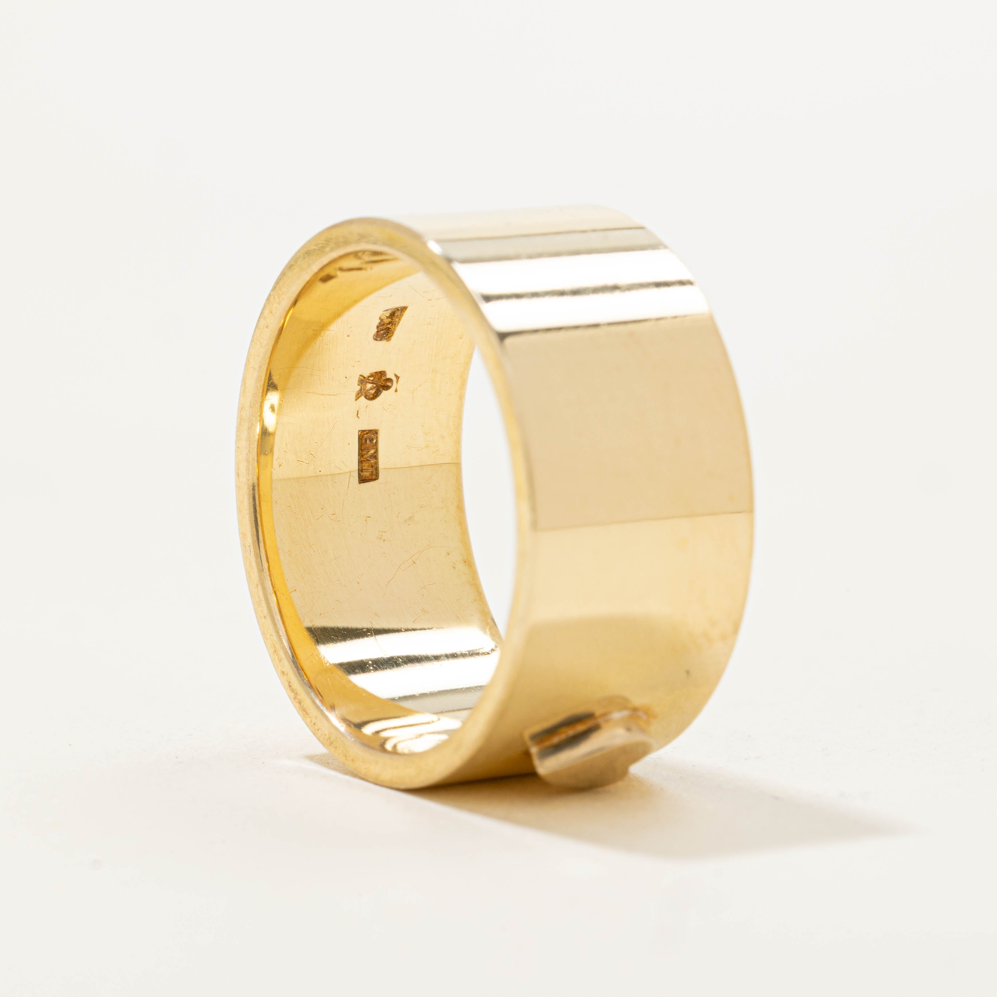 Pseudo Hallmarked Heart Engraved Cigar Band | 10.10mm | SZ 9